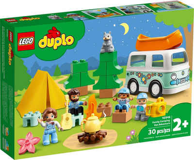 LEGO® Konstruktionsspielsteine LEGO® DUPLO® - Familienabenteuer mit Campingbus, (Set, 30 St)