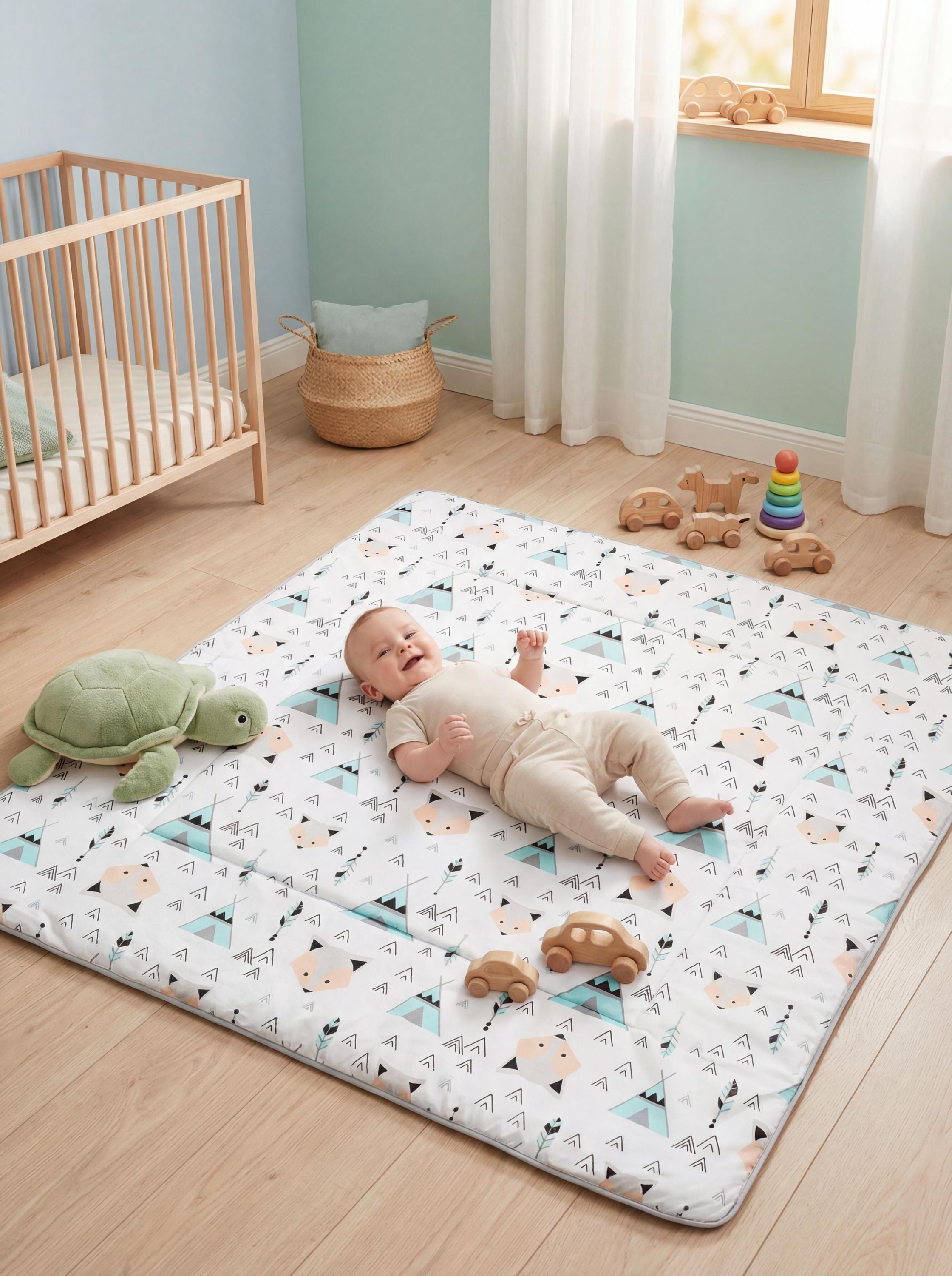 TupTam Spielmatte TupTam Baby Spielmatte Kinder Große Spieldecke Krabbeldecke 120 x 120