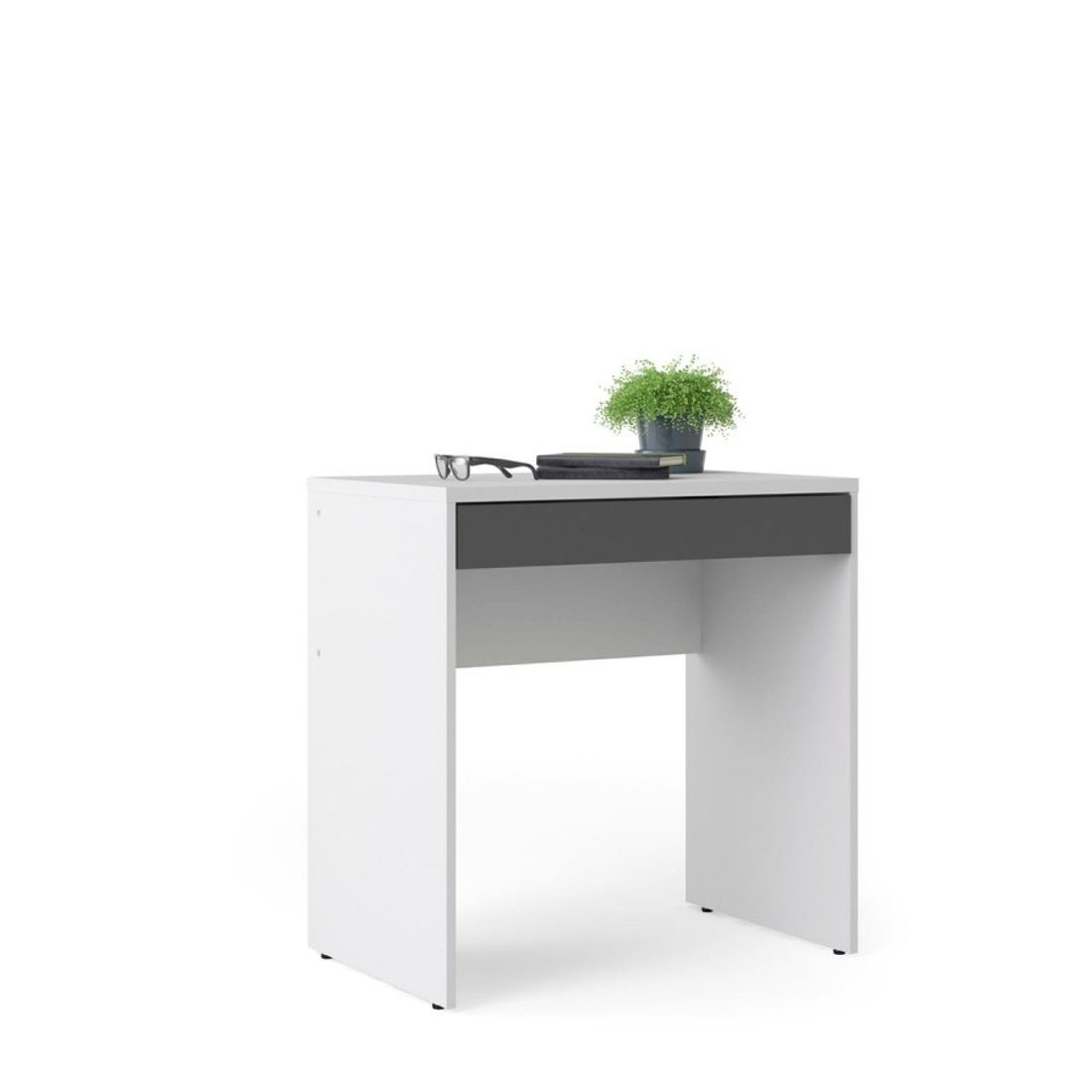 Schreibtisch weiss und grau. 1 Schublade Schreibtisch ebuy24 Fula