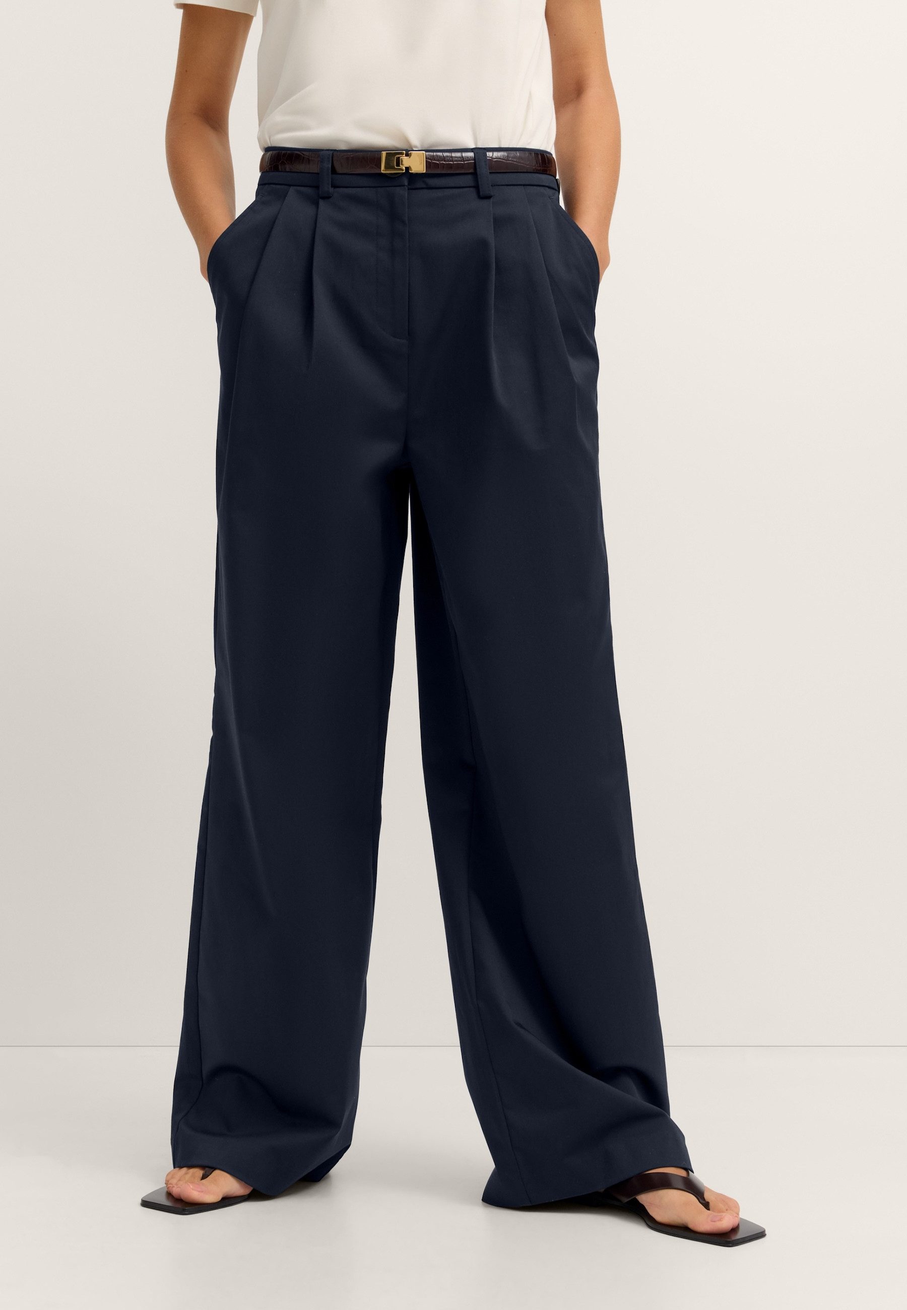bugatti Chinohose mit weitem Bein aus Stretch-Baumwolle