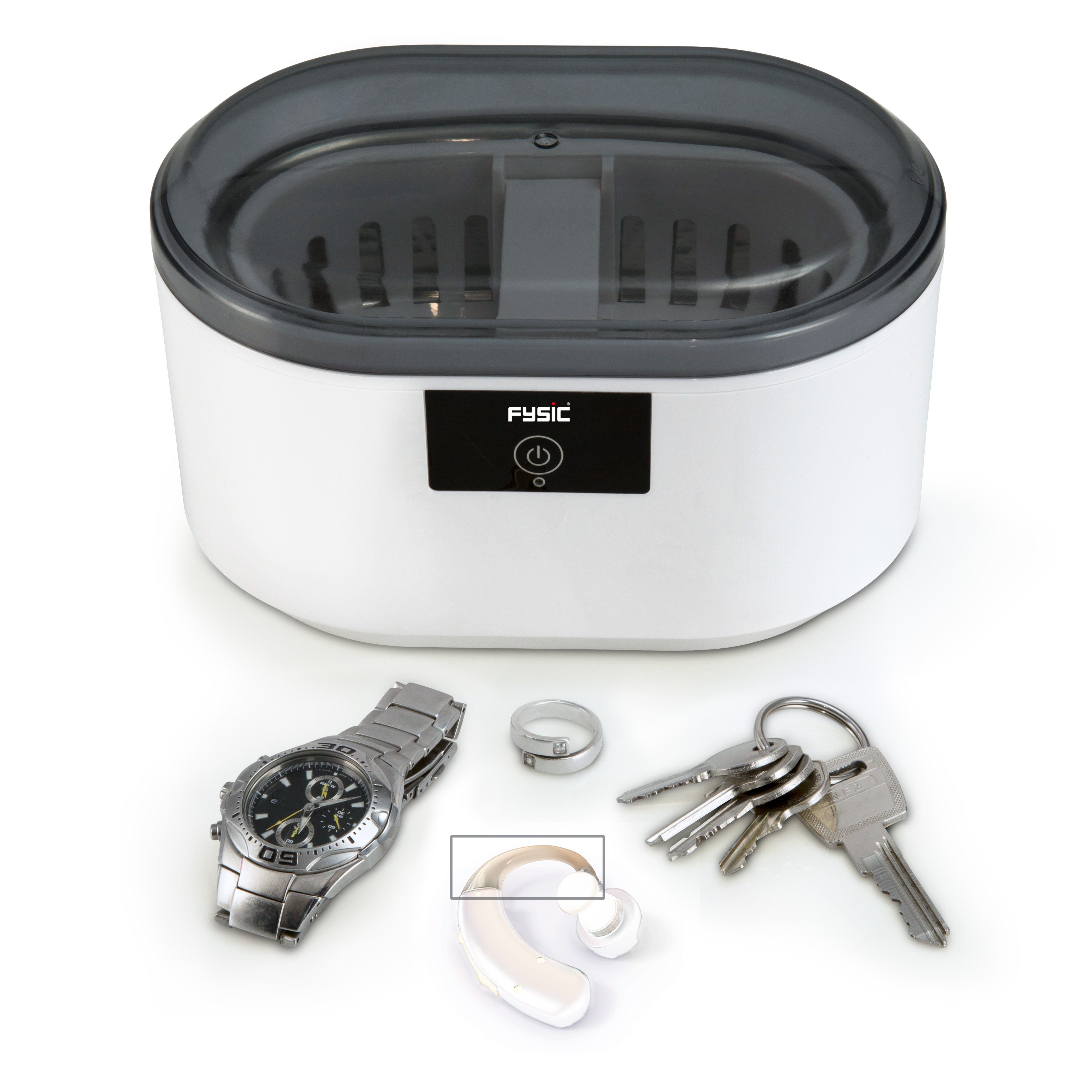 Fysic Ultraschallreiniger FC-22, für Brillen, Schmuck, Reinigung in 5. min, Inkl. herausnehmbarem Korb