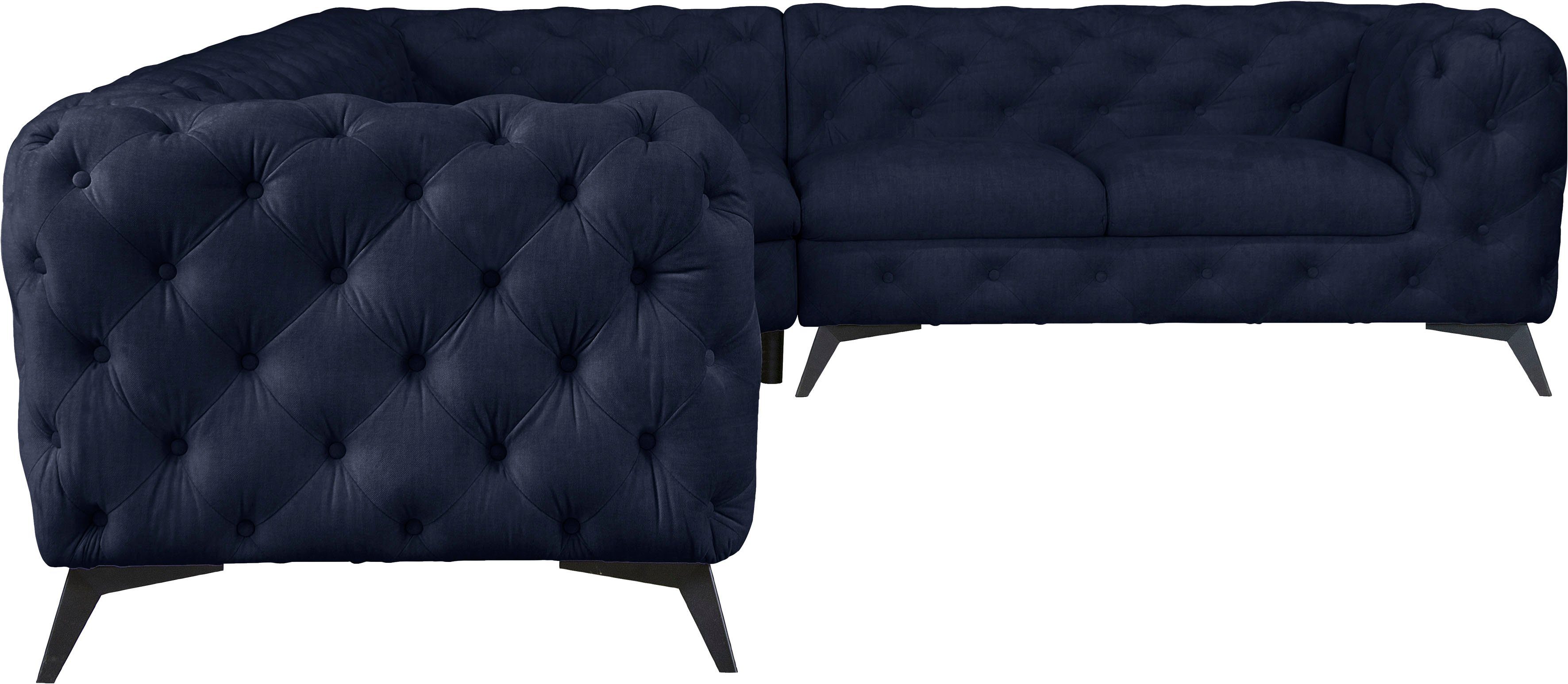 Leonique Chesterfield-Sofa "Ecksofa GLYNIS L-Form mit Wellenunterfederung, günstig online kaufen
