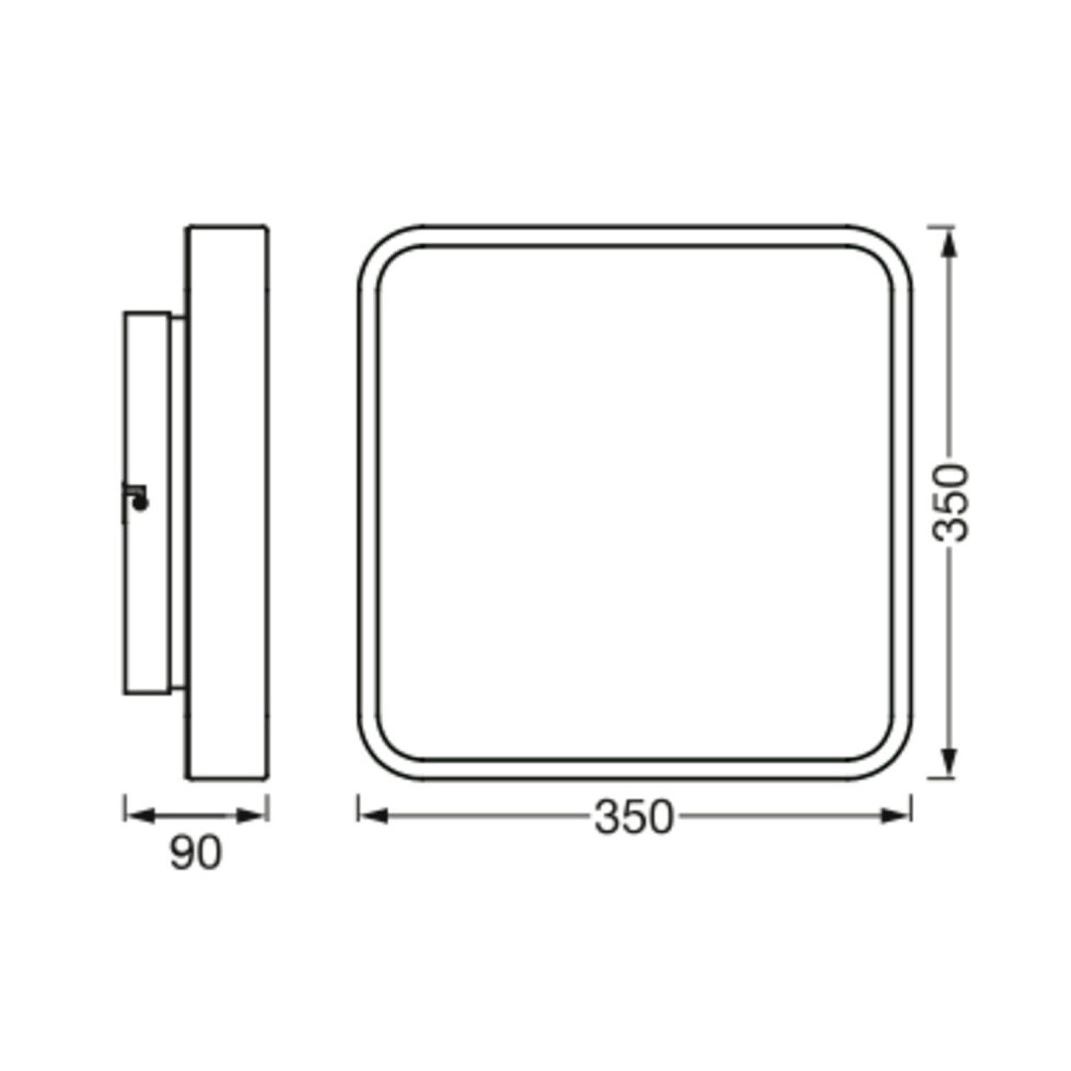 Ledvance LED Deckenleuchte Deckenleuchte, 350x350mm, WIFI RGB + dimmbar, 2800 lm, 28 W, IP20, Ledvance-AC314100055
