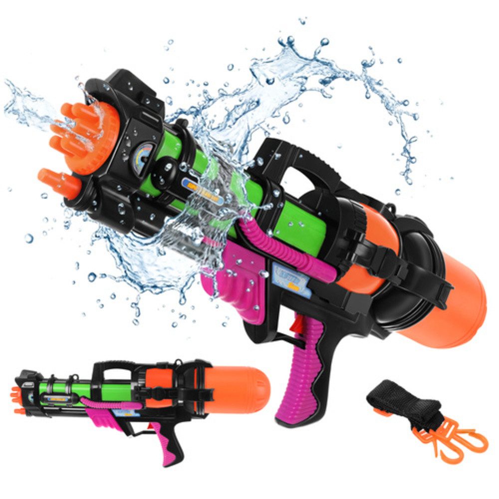 ISO TRADE Wasserpistole Wassergewehr Wasserpistole 60 cm (Spar-Set, 1-tlg., 1,25 l Fassungsvermögen), verstellbaren Schultergurts, leichtes Gewehr bequem tragen