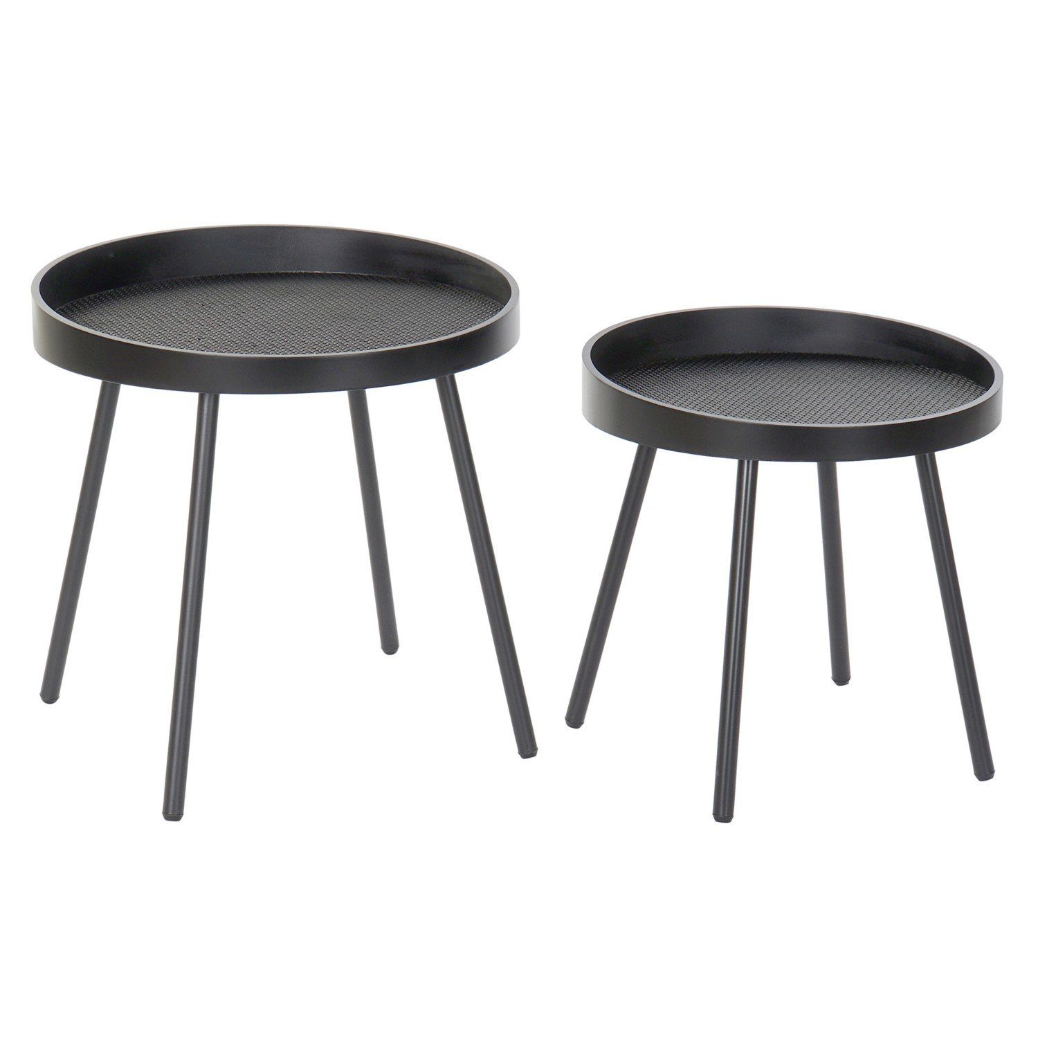 Ambiente und Object Beistelltisch Beistelltische 2er Set MDF/Eisen schwarz