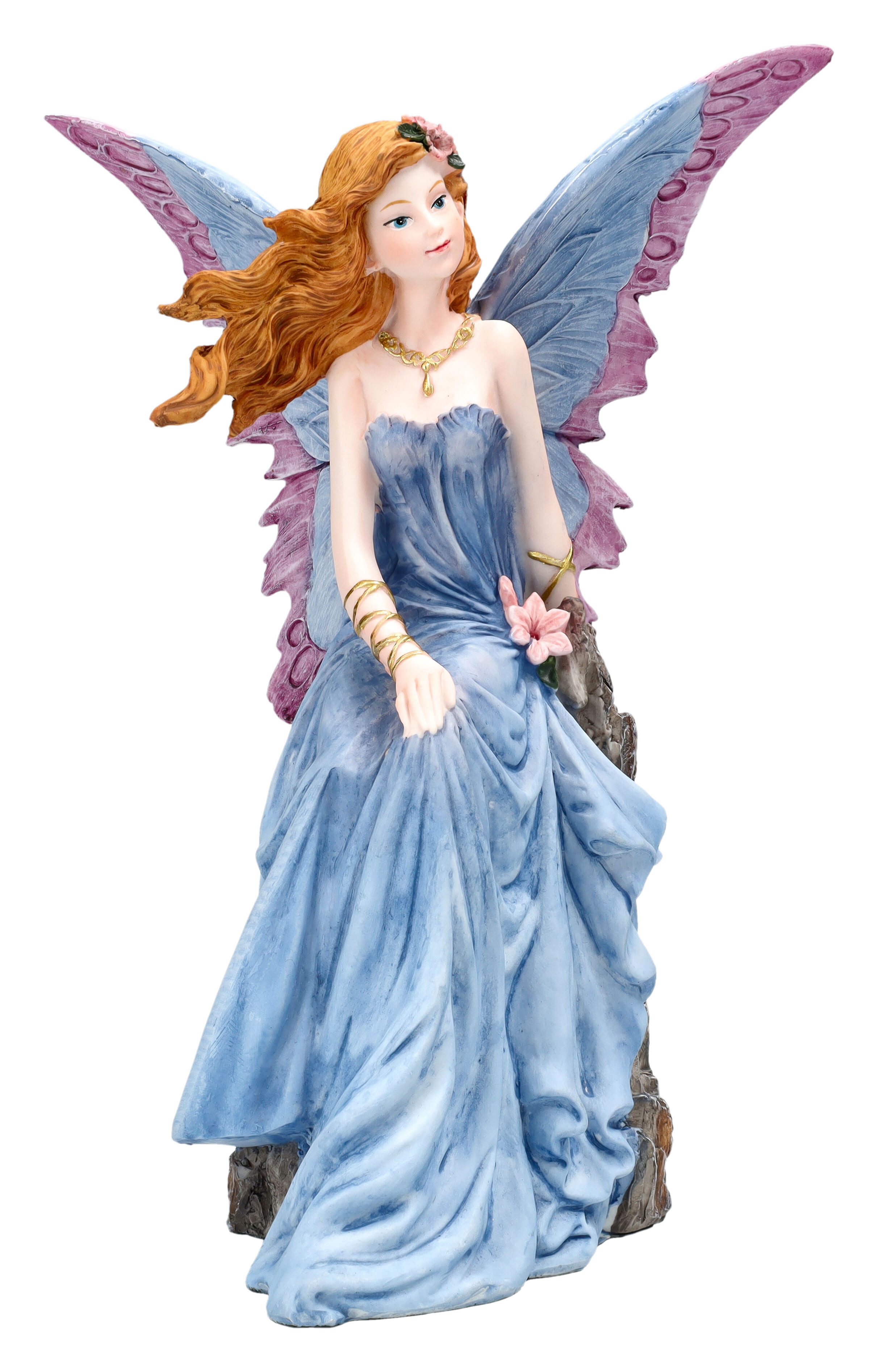 Figuren Shop GmbH Fantasy-Figur Elfen Figur – Vaeryn Statue Fantasy Dekofigur handbemalt 22 cm Fee