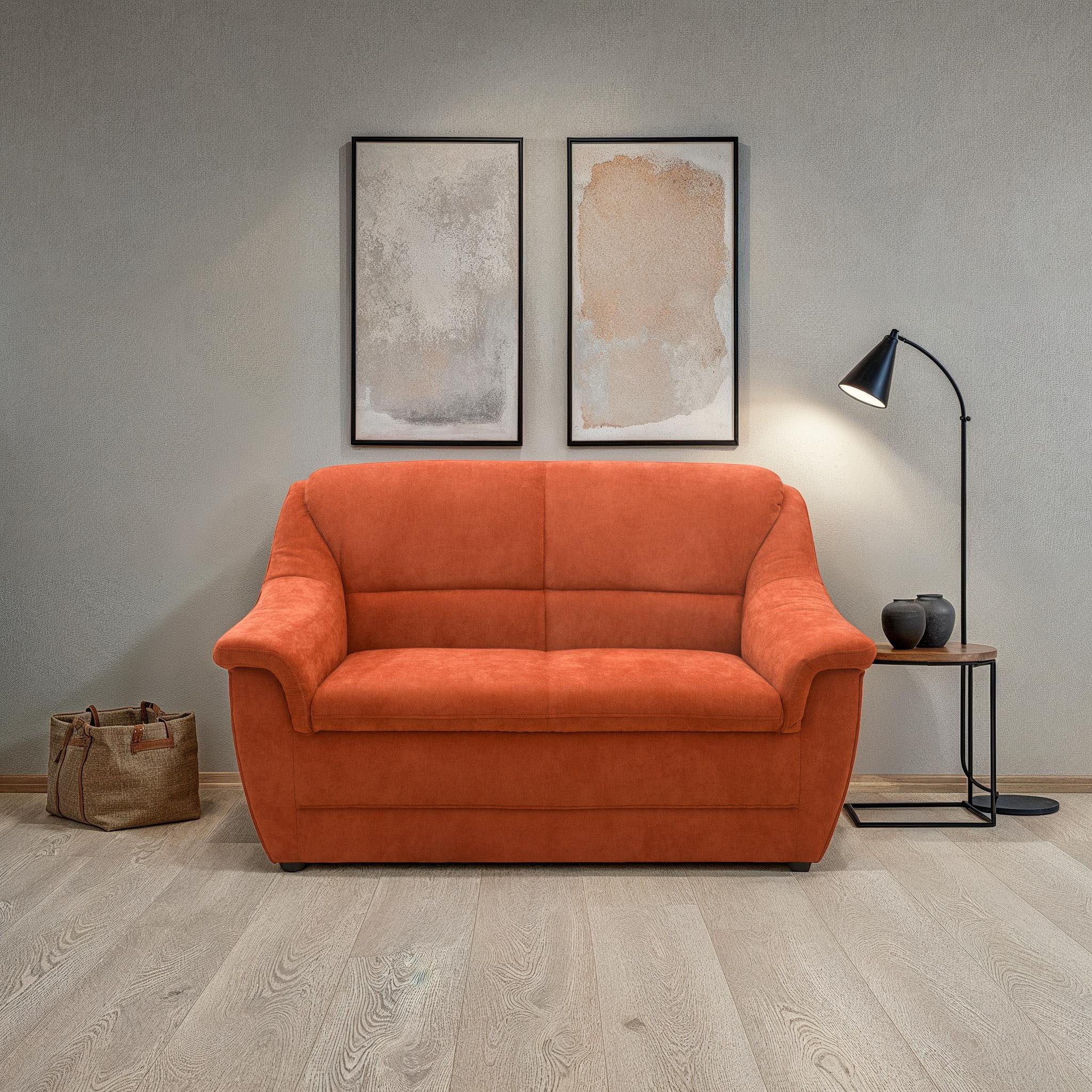 DOMO collection 2-Sitzer Lale, zeitloses und komfortables Sofa, bequeme Armlehnen