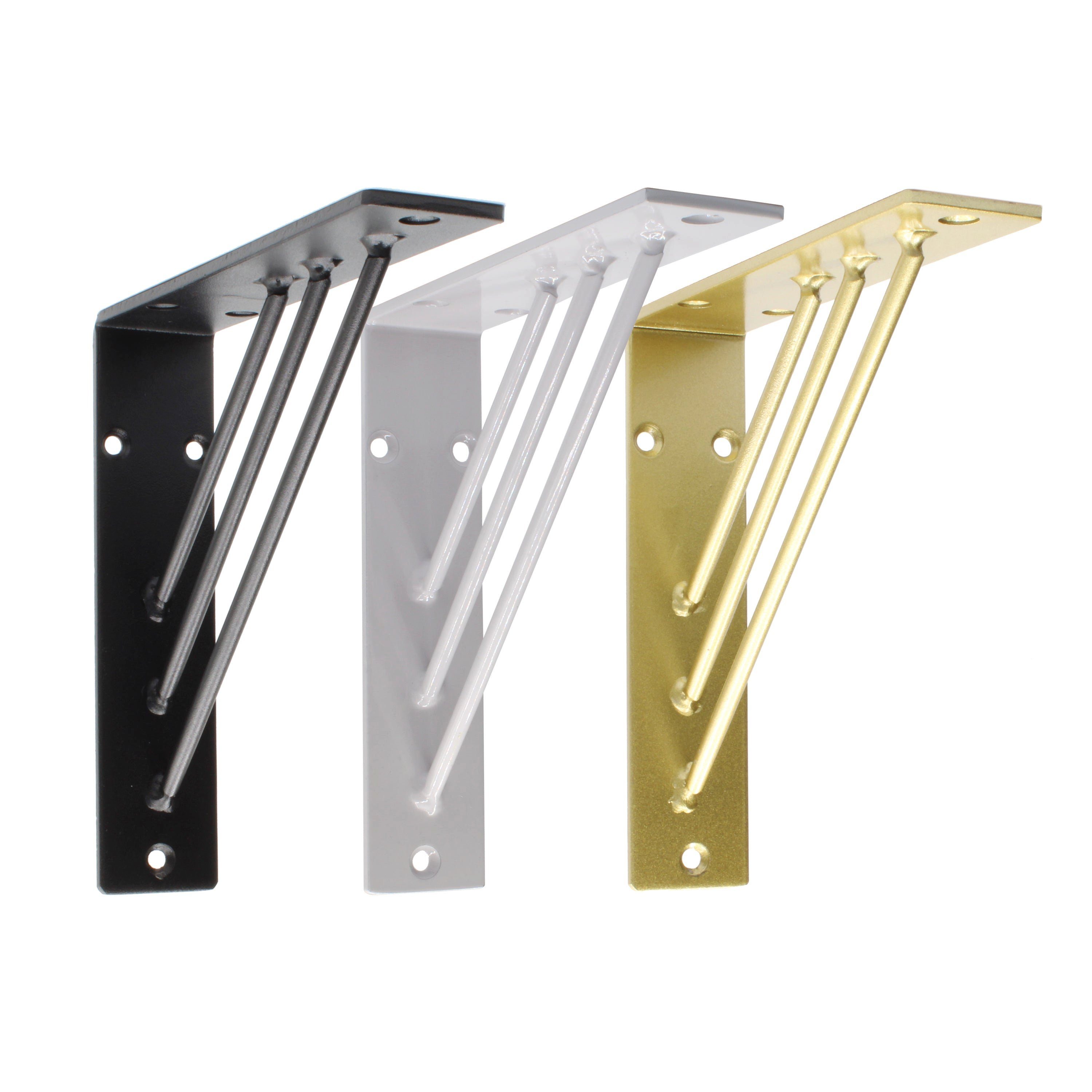 Natural Goods Berlin Wandregalhalter CHARLOTTENBURG, 2-tlg., Regalhalter, Wandmontage, Regalträger, Wandregal, schmal, Gold