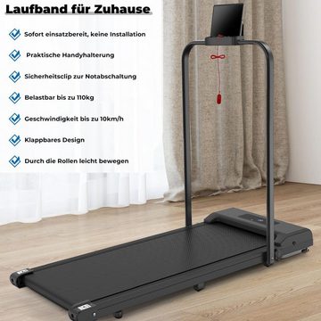 Vankel Laufband 2 in 1 klappbar Laufband, Geschwindigkeit bis zu 6 km/h (bis zu 120kg), Tragbares Walking-Laufband für Zuhause