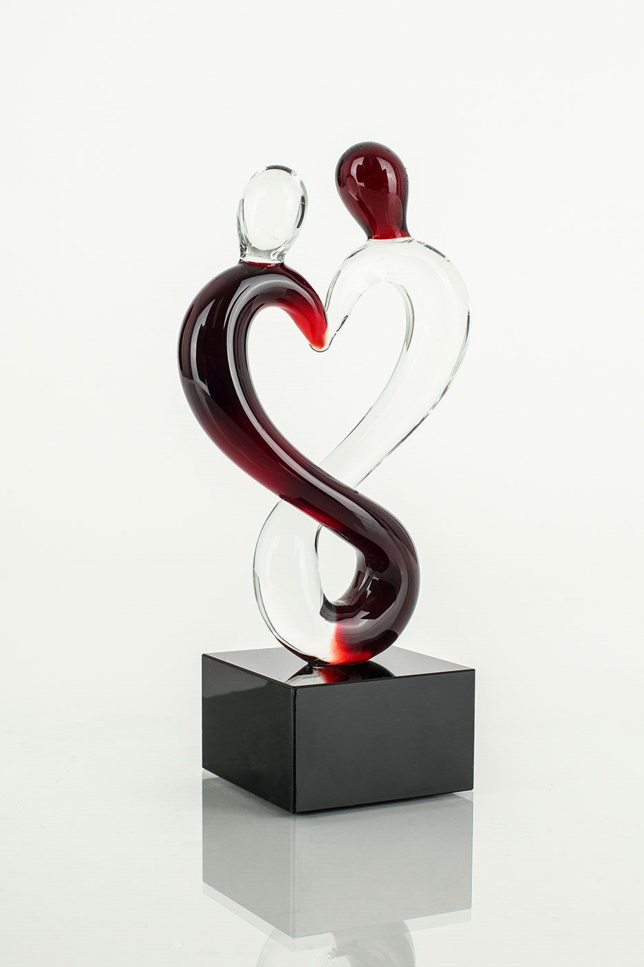 Levandeo® Skulptur, Designer Skulptur aus Glas - Design Glas-Skupltur Mann und Frau Variante 1