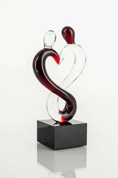 Levandeo® Skulptur, Designer Skulptur aus Glas - Design Glas-Skupltur Mann und Frau