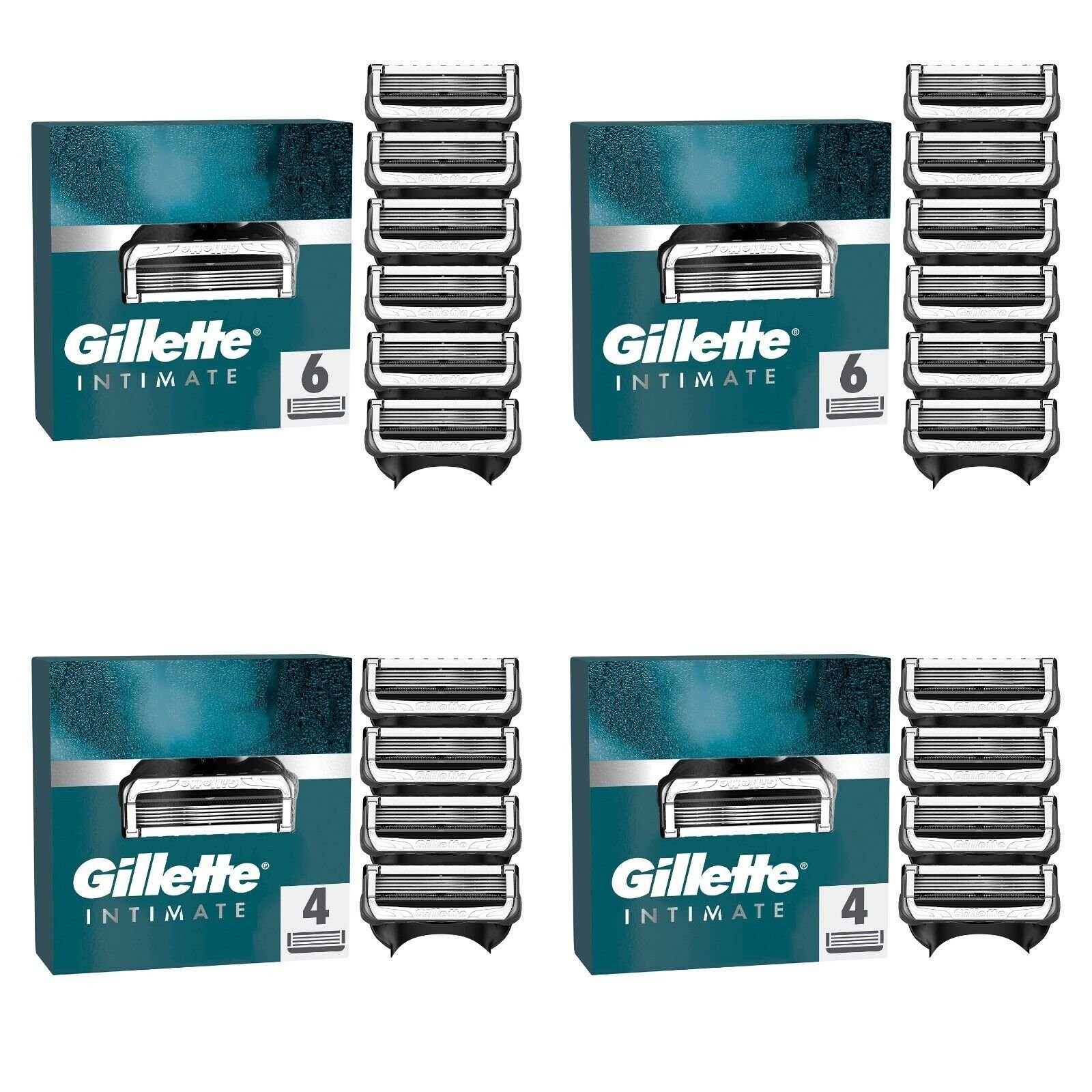 Gillette Rasierklingen Intimate, 20-tlg., Spar-Set - 4, 6, 8, 12, 20 x Klingen, sanft zur empfindlichen Intimhaut, Made in Germany