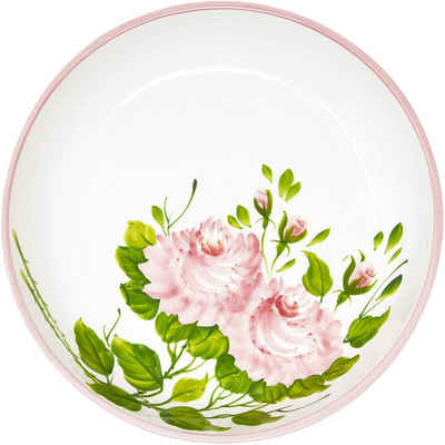 Lashuma Servierschale »Rose«, Keramik, (1-tlg), Runde Nudelschale Ø 28 cm rosa weiß
