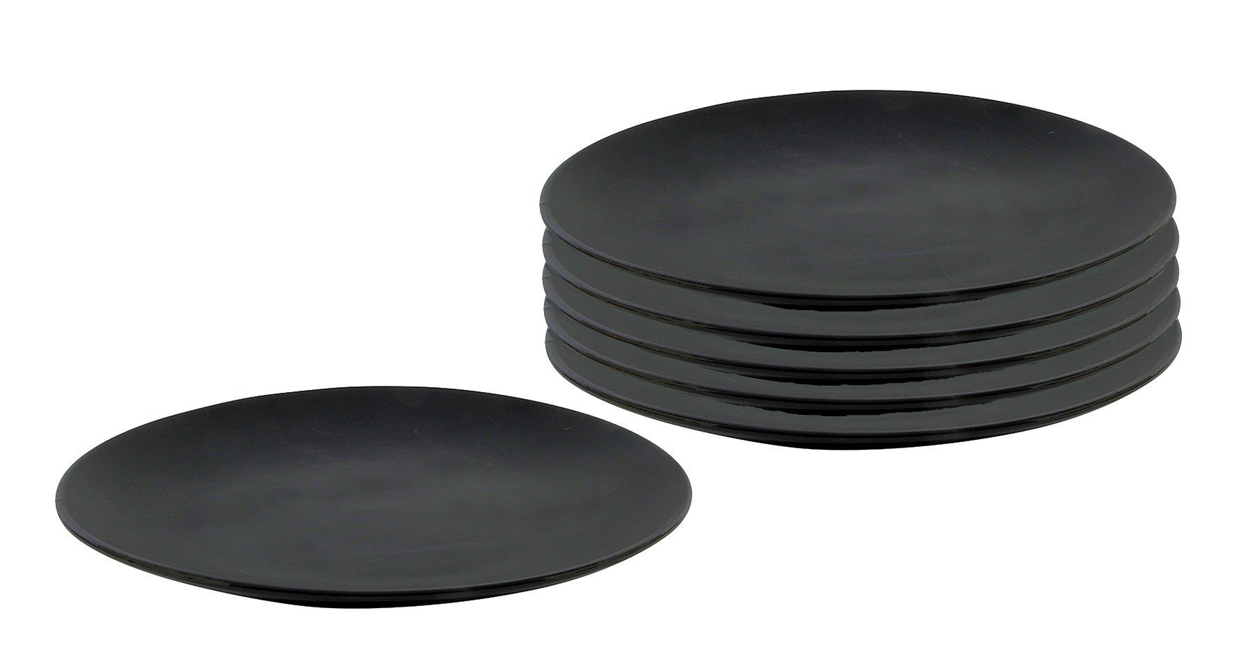 Spetebo Speiseteller Speiseteller in schwarz matt - 6er Set, (6 St), Speiseteller in schwarz matt - 6er Set | Speiseteller