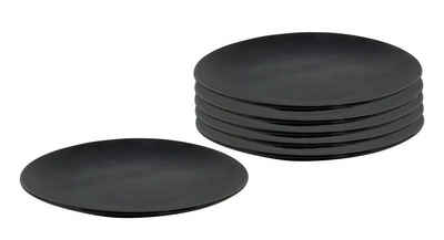 Spetebo Speiseteller Speiseteller in schwarz matt - 6er Set, (6 St), Speiseteller in schwarz matt - 6er Set