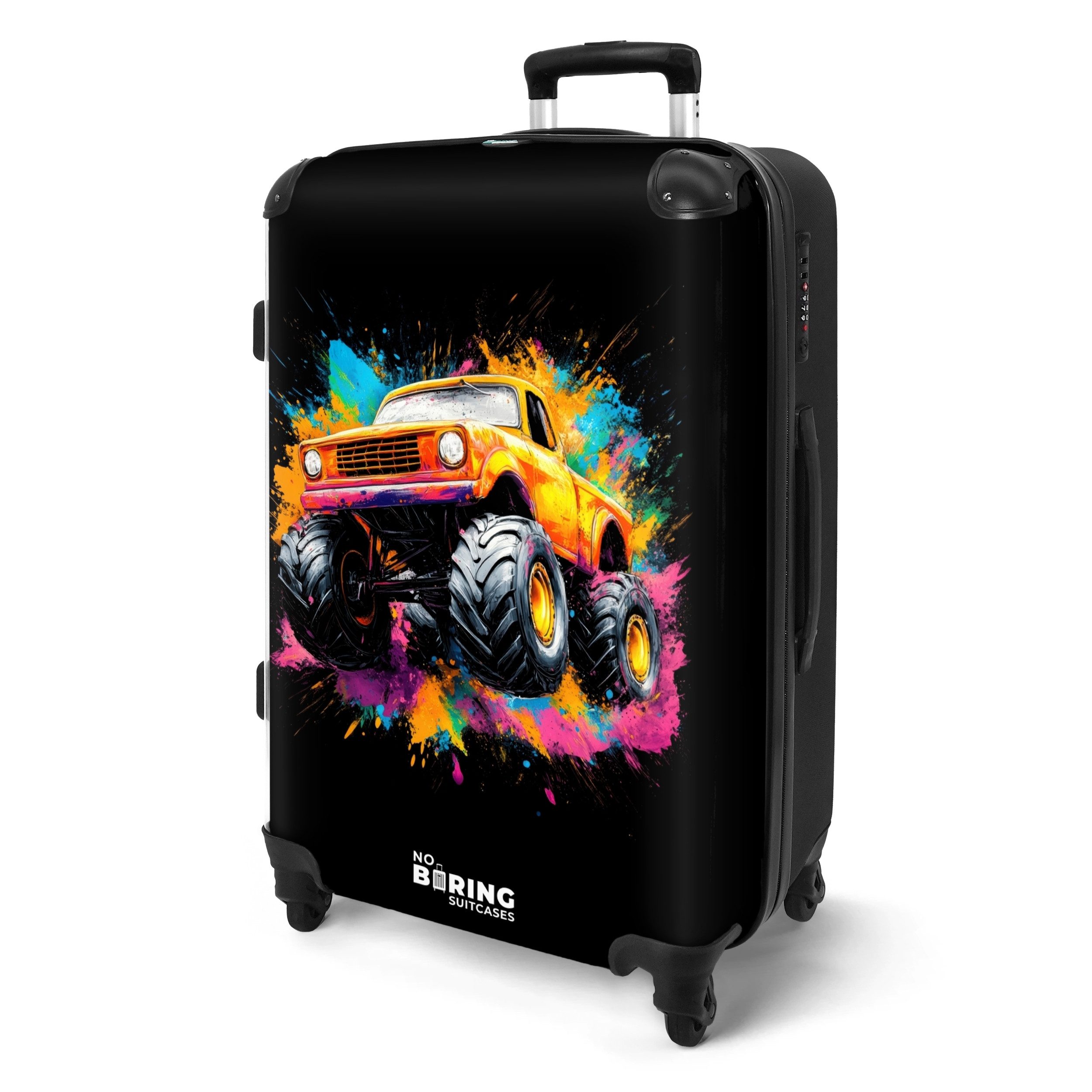 NoBoringSuitcases.com© Hartschalen-Trolley Monstertruck mit buntem Graffiti günstig online kaufen