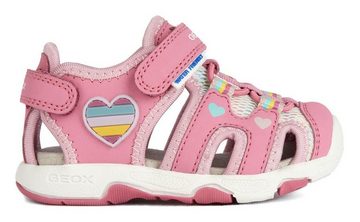 Geox B SANDAL MULTY GIRL Sandale, Sommerschuh, Klettschuh, Sandalette, mit Herz in Regenbogenfarben