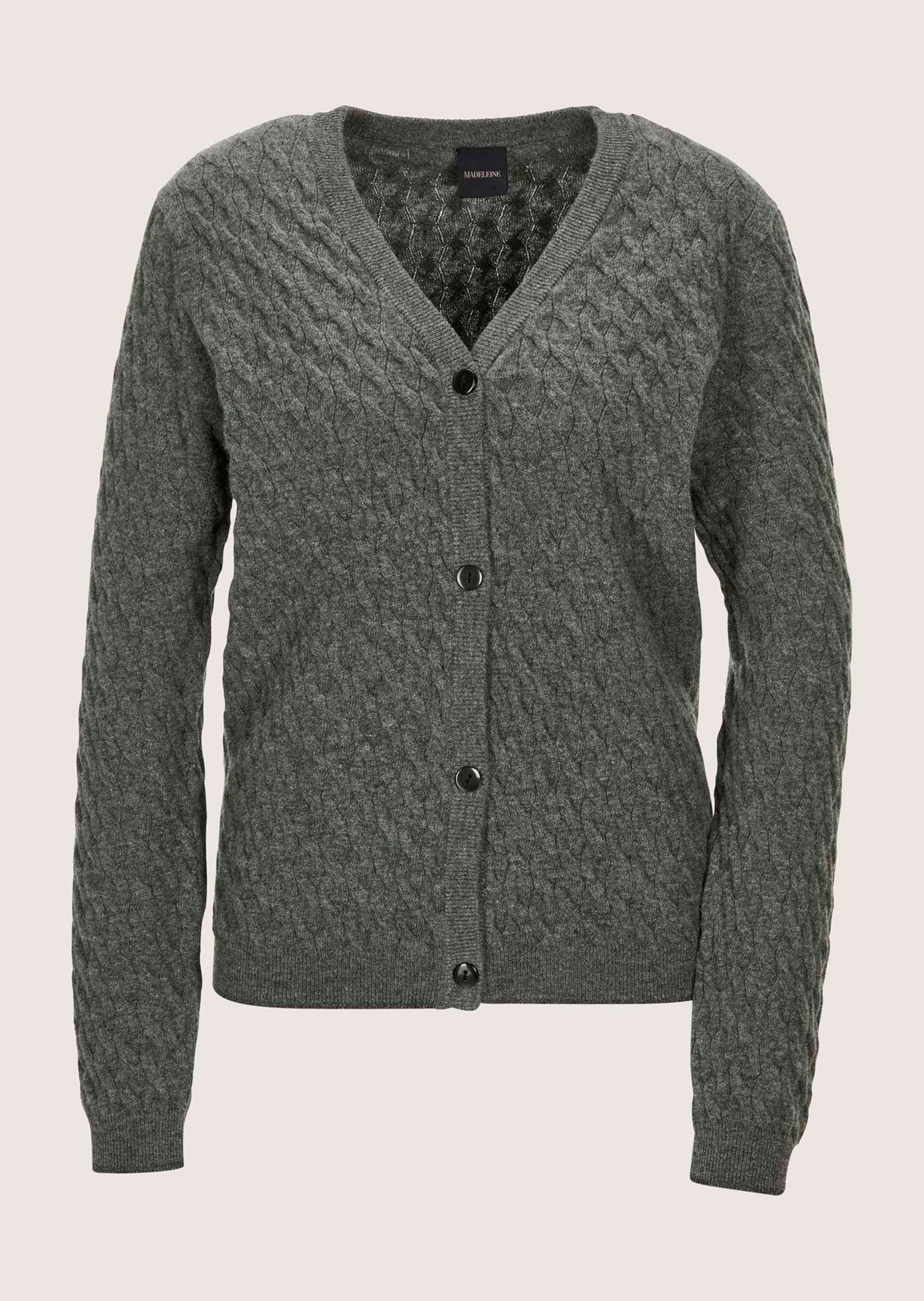 Strickjacke Stilvolle Maschenjacke mit Zopfmuster