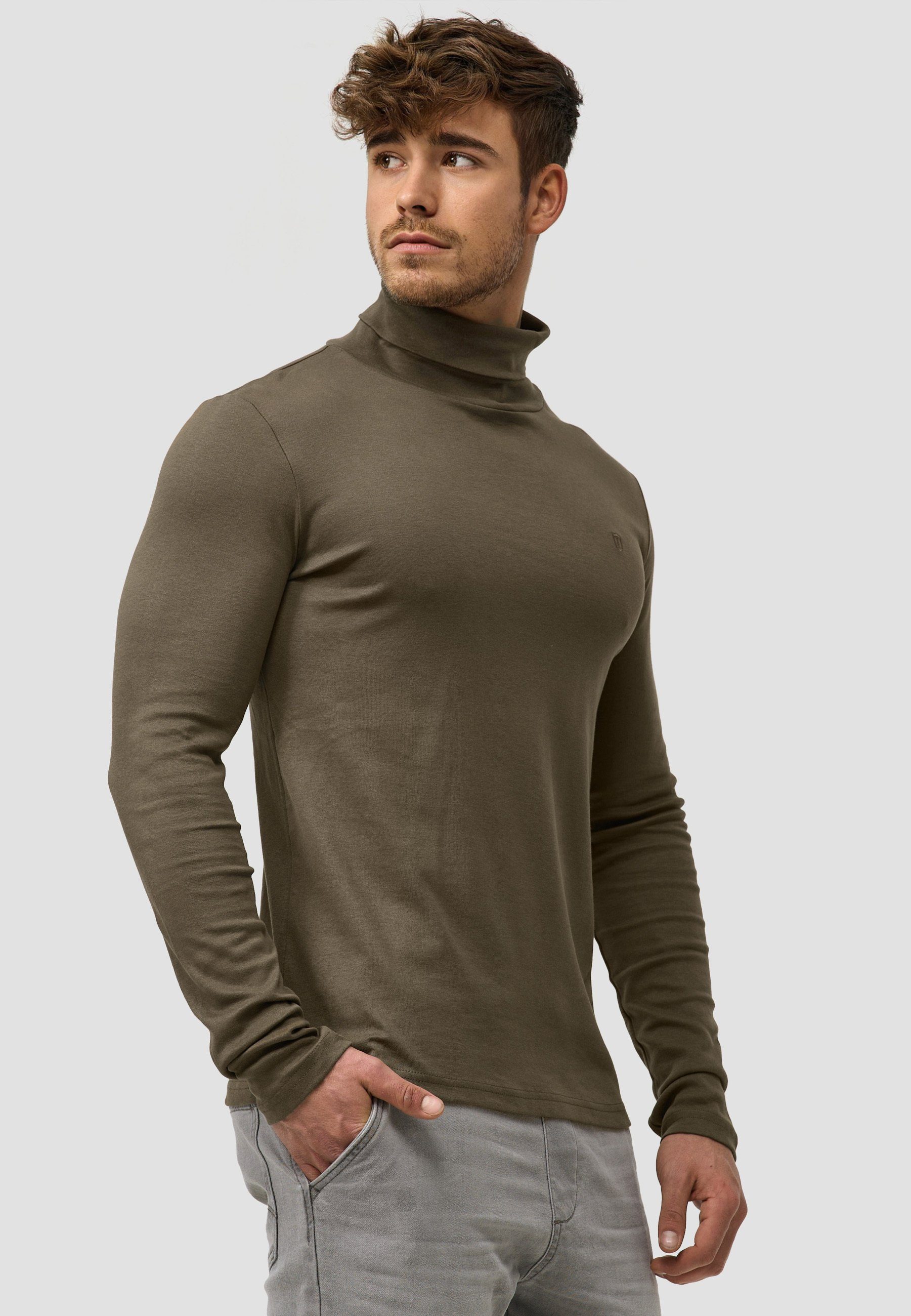 Indicode Rollkragenshirt Herren Eagon Langarmshirt Herrenshirt