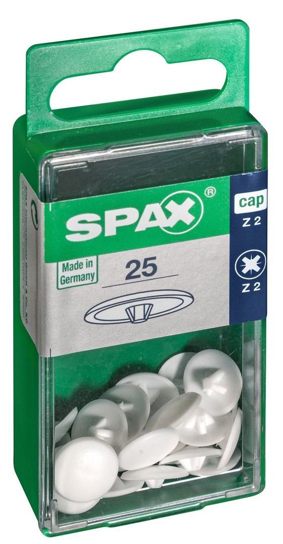 SPAX Abdeckkappe Spax Abdeckkappen weiß zum stecken (kreuz) - 25