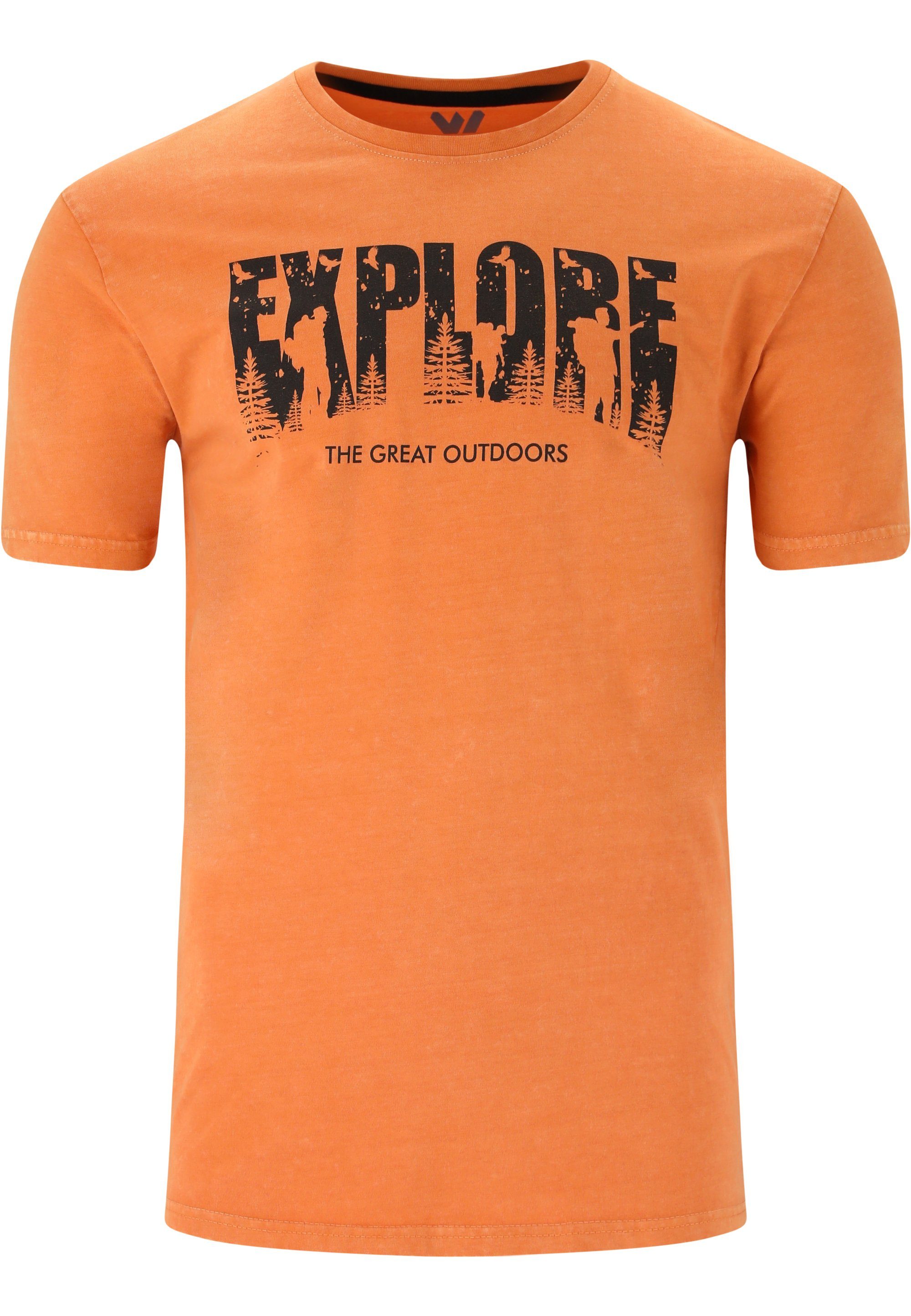 WHISTLER T-Shirt (1-tlg) orange mit Explorer Aufdruck coolem