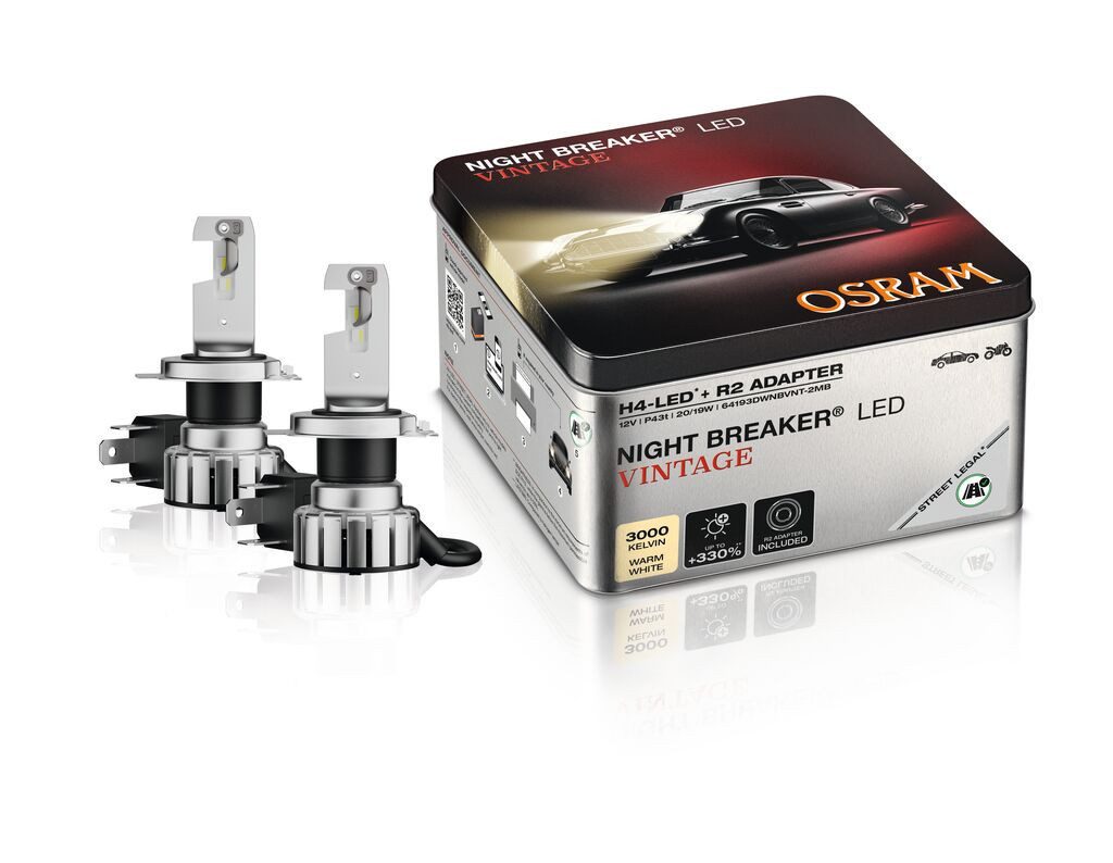 Osram KFZ-Ersatzleuchte NIGHT BREAKER® LED VINTAGE H4 + R2 3000K 2St. OSRAM