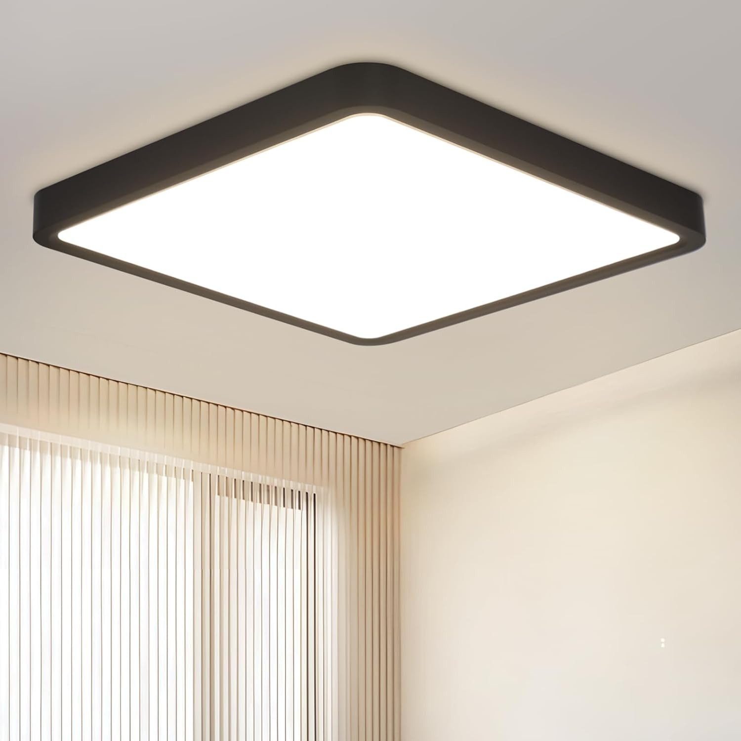 ZMH LED Deckenleuchte Küchenlampe 23CM 18W Modern Neutralweiß Schlafzimmer Flur, LED fest integriert, 4000k, für,Whonzimmerlampe
