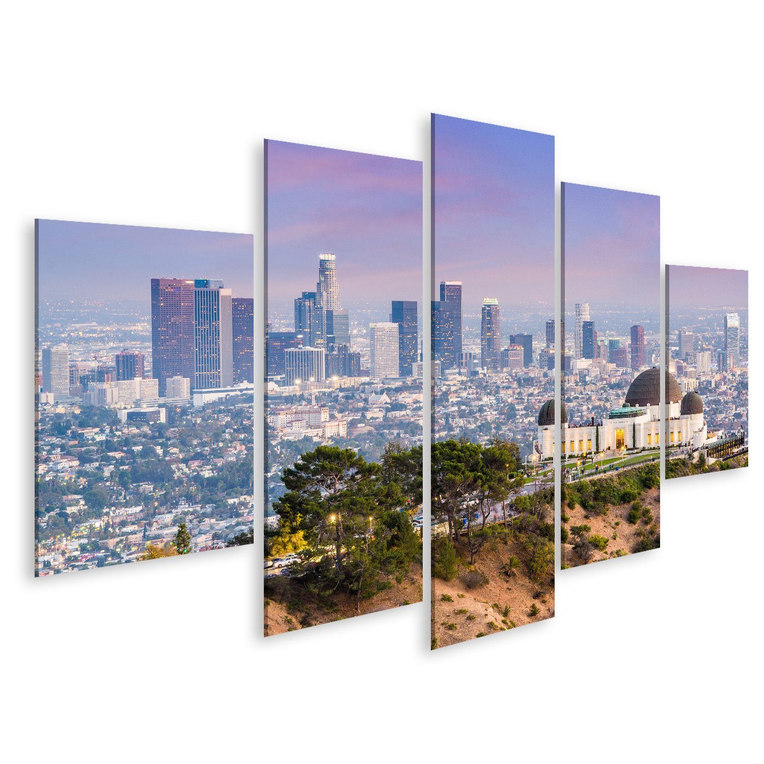 Leinwandbild Bild auf Leinwand Im Stadtzentrum Gelegene Skyline Los Angeles Kalifor