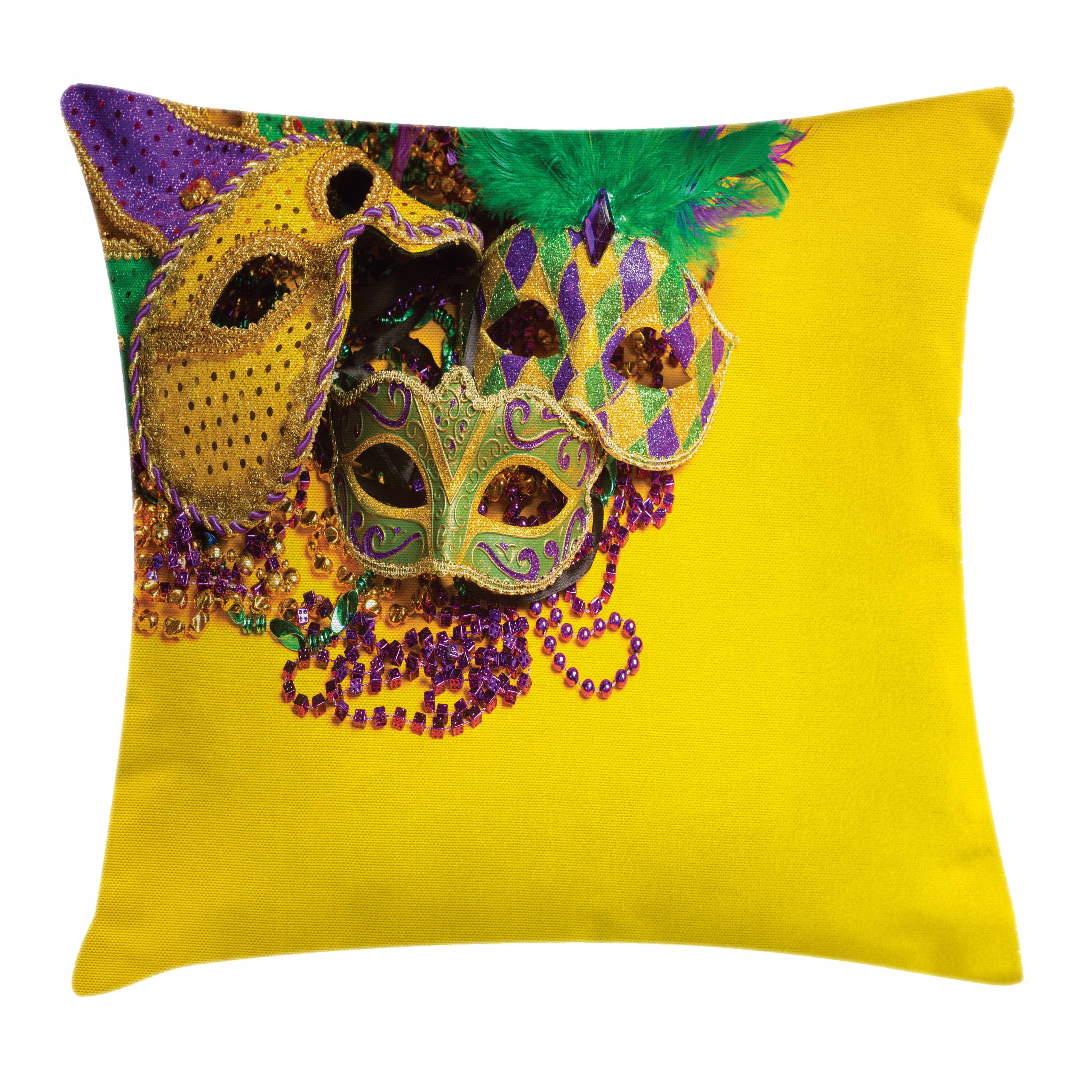 (1 Farben Stück), Reißverschluss Kissenhülle mit Abakuhaus Druck, Farbfesten Venezianische Maske Kissenbezüge Klaren Beidseitiger Karneval Waschbar Entwurf mit