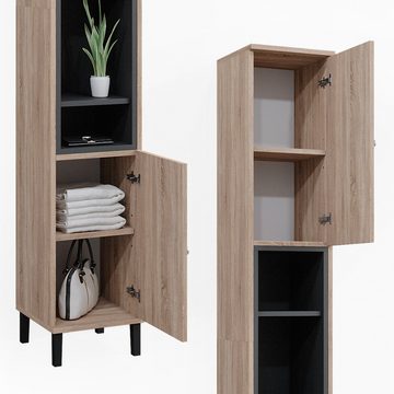 Vicco Hochschrank Badschrank Aquis Sonoma Anthrazit