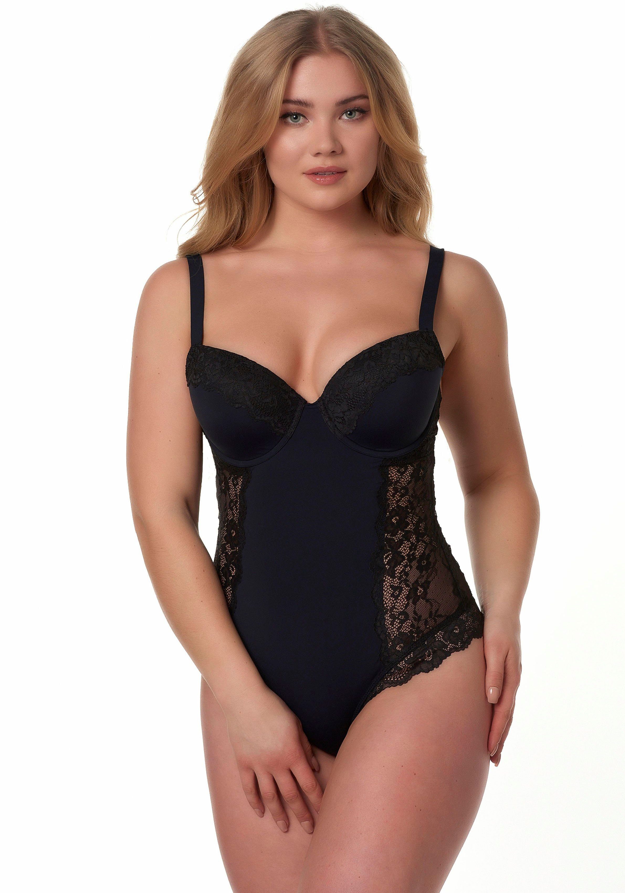 After Eden D-cup & up Body MILA Cup D-G, mit verstellbaren Trägern Black