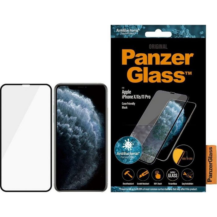 PanzerGlass E2E iPhone X/Xs/11 Pro Case Friendly Antibakteriell für Apple iPhone X/Xs/11 Pro Displayschutzglas 1 Stück