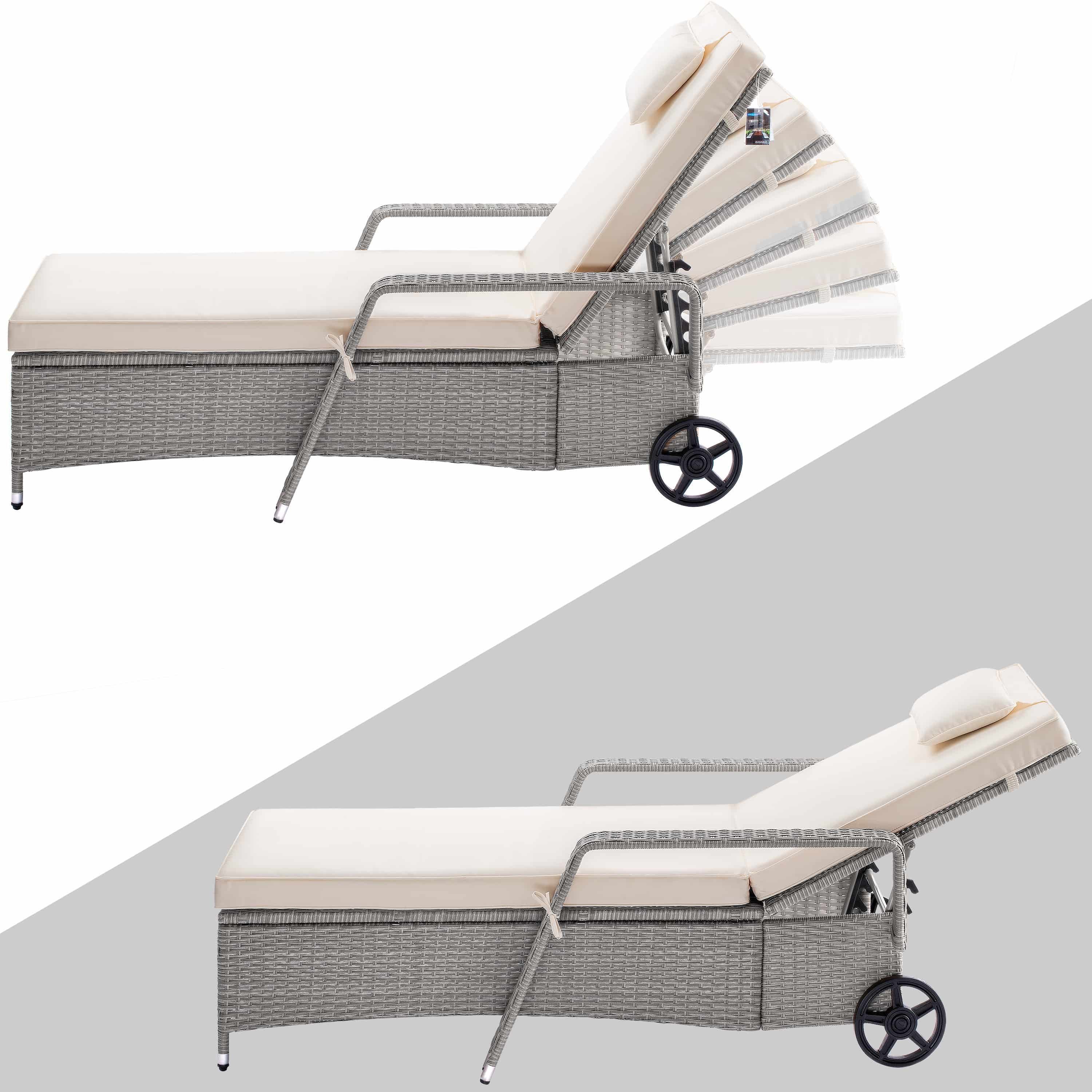 Casaria Gartenliege, 165kg Belastbar 7cm Auflage günstig online kaufen