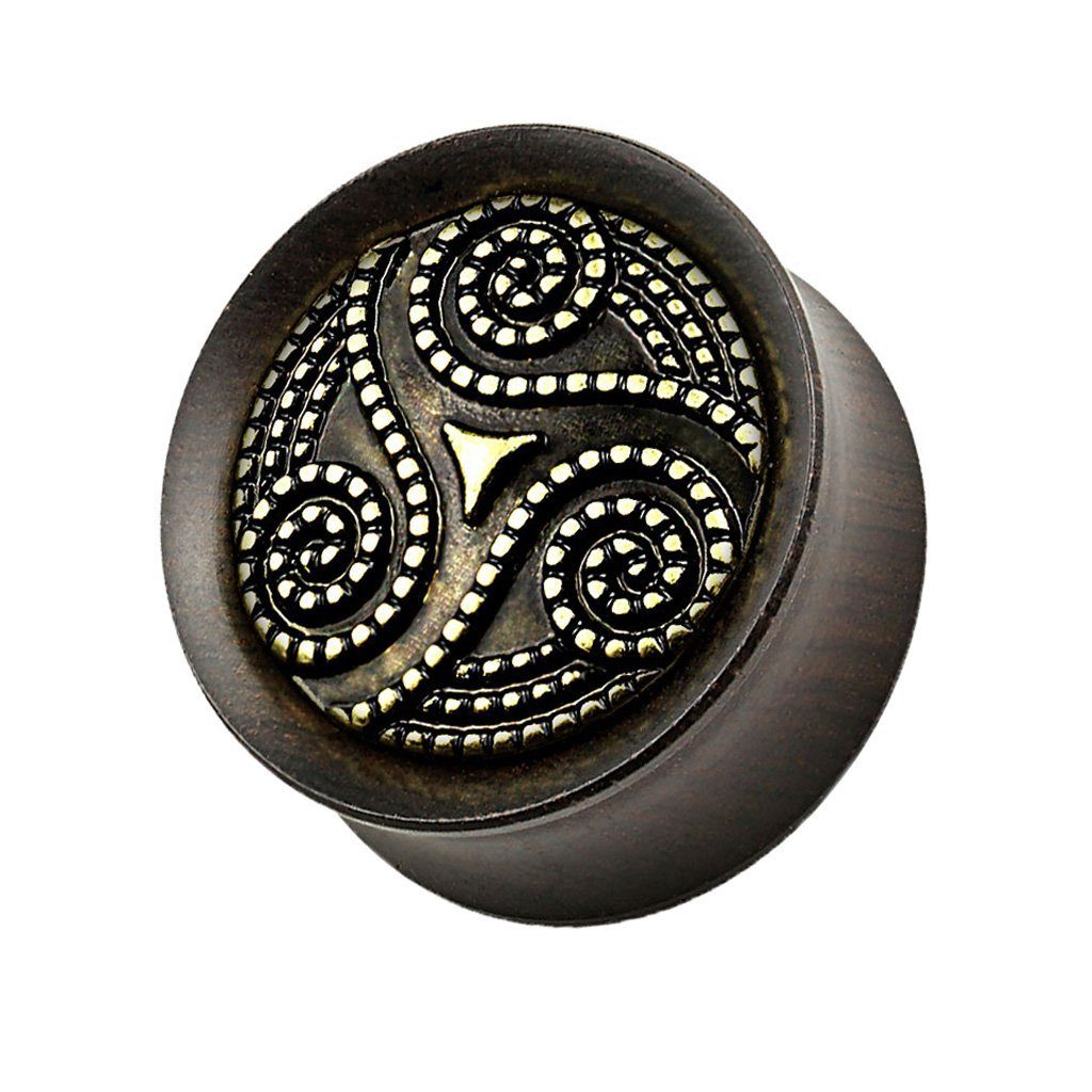 Taffstyle Plug Piercing Organic Sattel Holz Schwarz Tribal, Ohr Plug Flesh günstig online kaufen