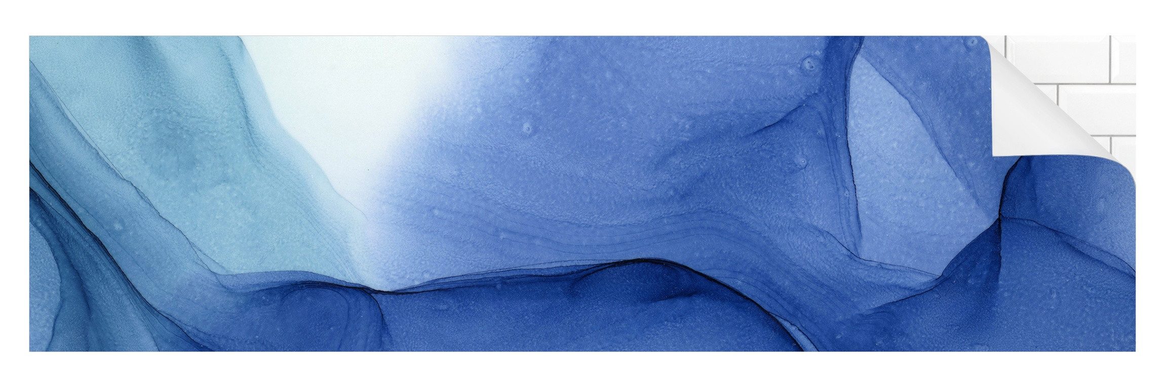 Bilderdepot24 Küchenrückwand selbstklebend blau originell Abstrakt, (1-tlg., Nischenrückwand - für Fliesenspiegel ohne Bohren - matt), Nischenrückwand fugenlos Wandpaneel Küche Herd