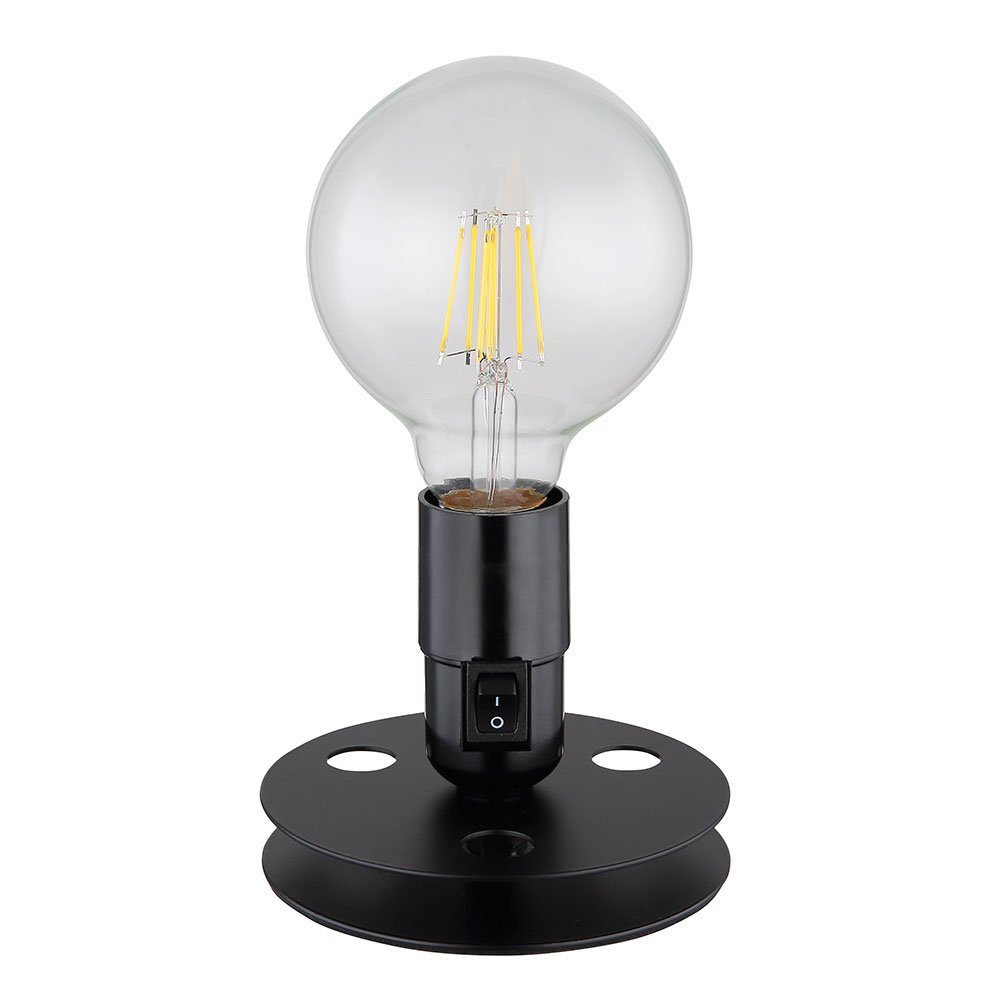 inklusive, nicht schwarz Nachttischlampe Vintage etc-shop Leuchtmittel Tischlampe Industrial LED Tischleuchte,