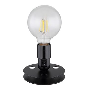 etc-shop LED Tischleuchte, Leuchtmittel nicht inklusive, Tischlampe Vintage Nachttischlampe Industrial schwarz