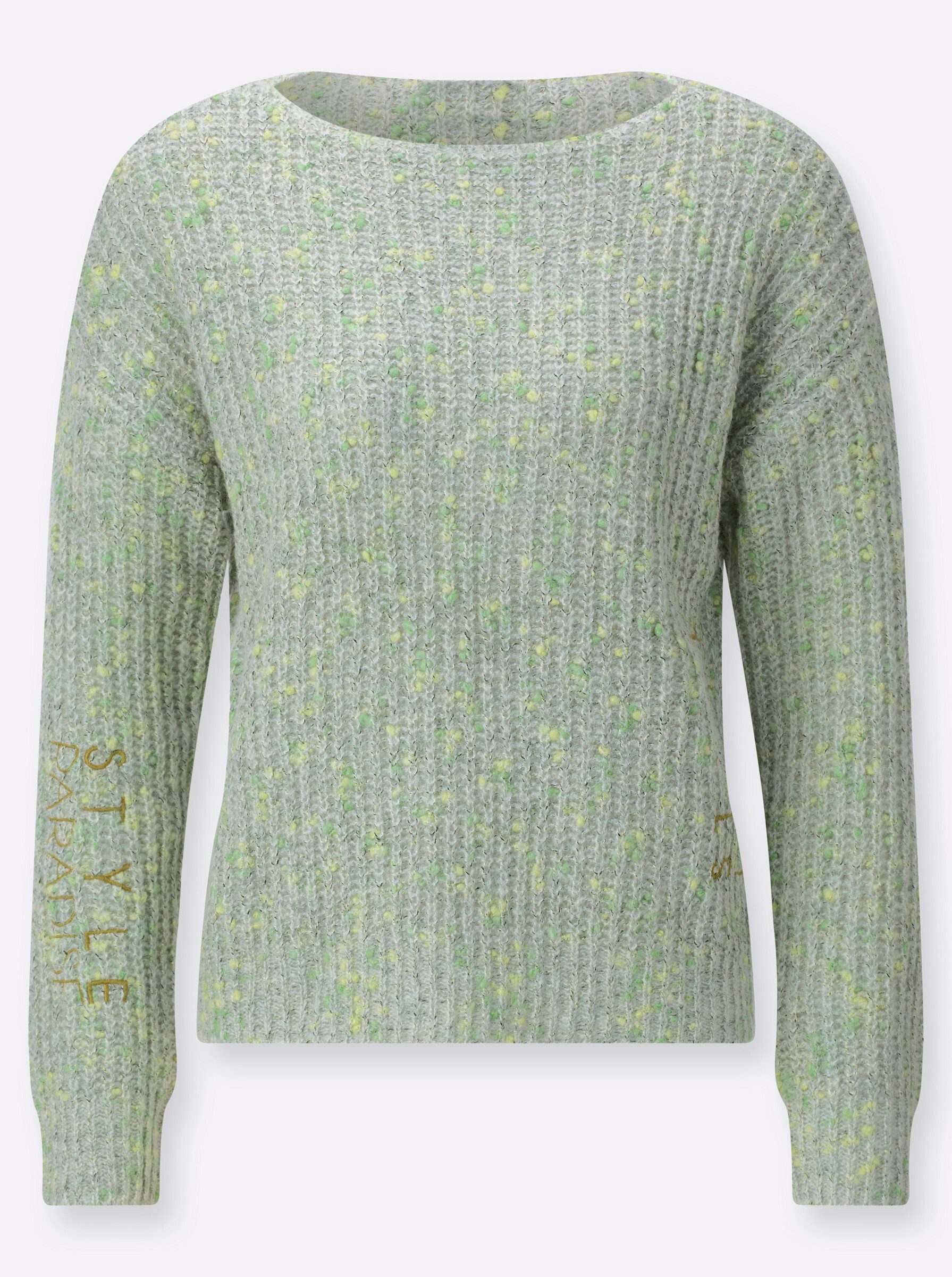 Strickpullover Pullover Langarm Materialmix