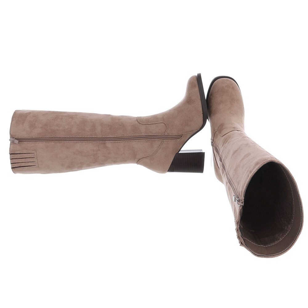 Ital-Design Kniehohe Damenstiefel mit bequemem Absatz für Alltag und Freize günstig online kaufen