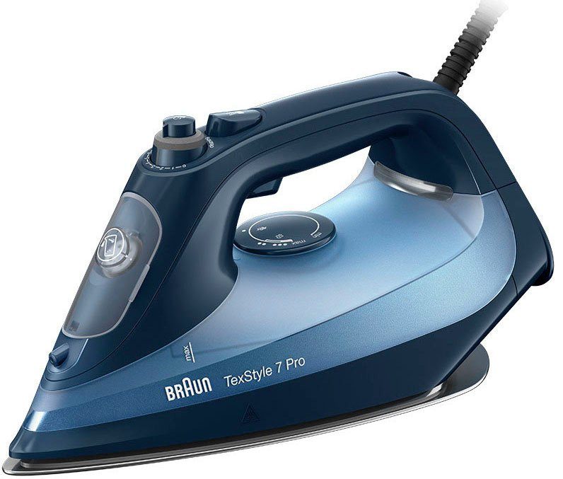 3D FreeGlide TexStyle Pro W, mit Bügelsohle SI BL, 7 7160 Dampfbügeleisen 3000 Braun