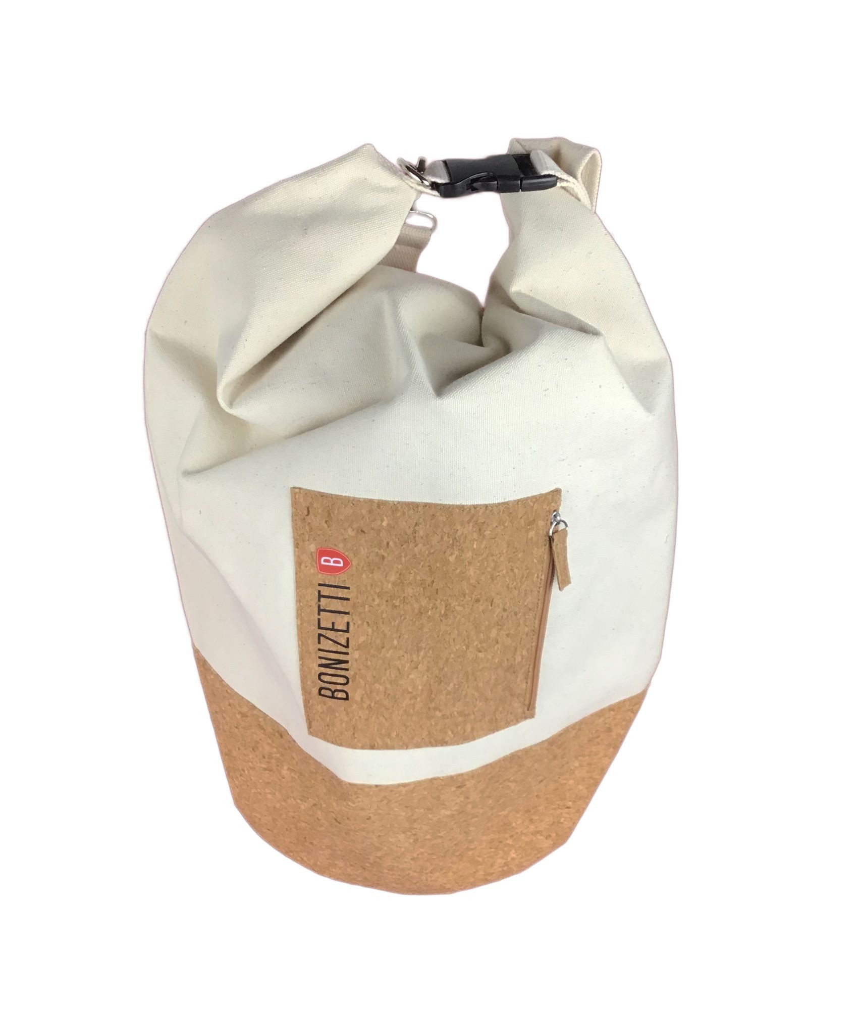 Bonizetti Sporttasche Seesack CHICAGO (20 l, beige, 1-tlg), Wasserfest, Canvas & Kork, umweltfreundlich