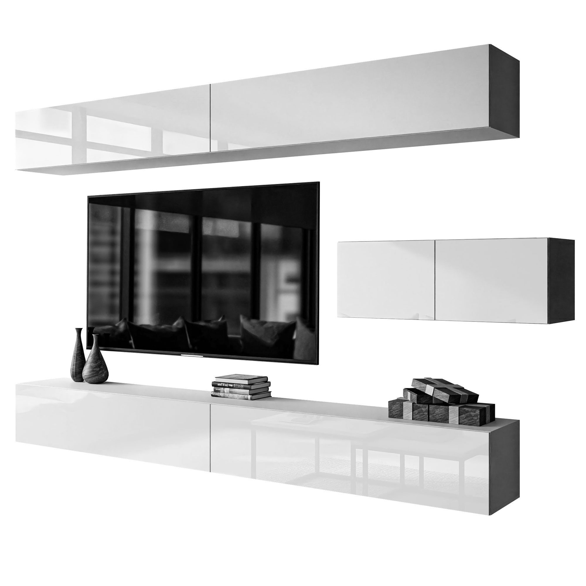 Lookway Wohnwand COLGANTE III weiß Hochglanz günstig online kaufen