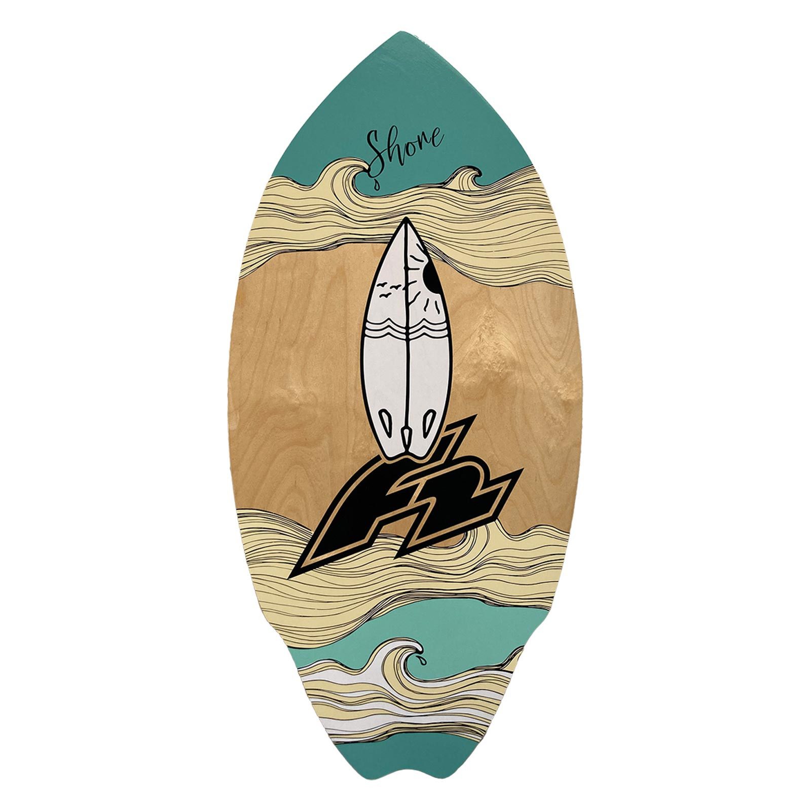 F2 Wellenreiter F2 Skim Board Wood Shore Surfbrett 40" Holz 2025/26