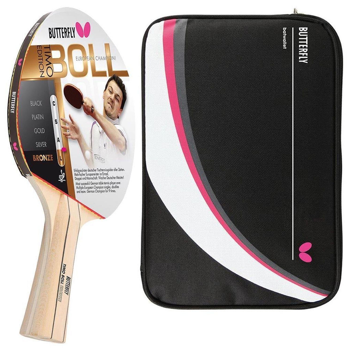 Tischtennisschläger 1x Timo Boll Bronze 85010 + Drive Case 2