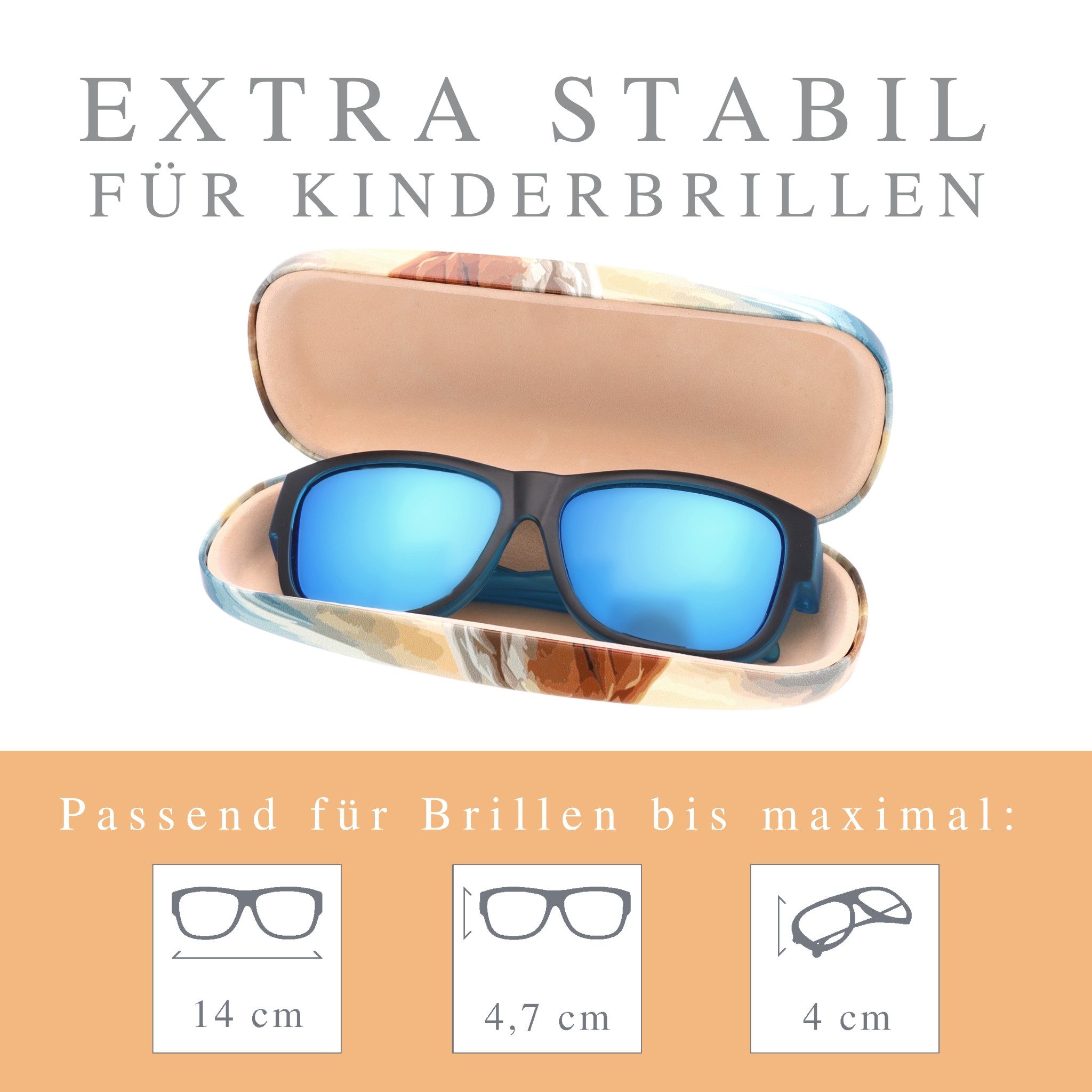 ActiveSol Brillenetui Kinder HERO, Hardcase, Jungen & Mädchen, robus, mit Brillenputztuch