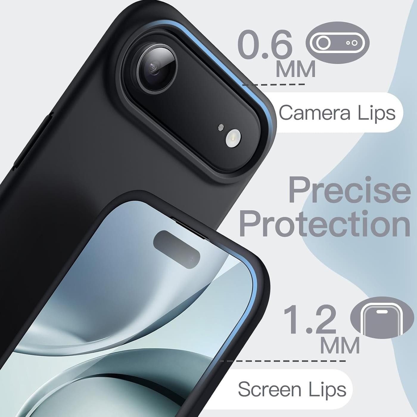 CoolGadget Handyhülle Black Series Handy Hülle für Apple iPhone Air 6,5 Zoll, Edle Silikon Schlicht Robust Schutzhülle für iPhone Air Hülle
