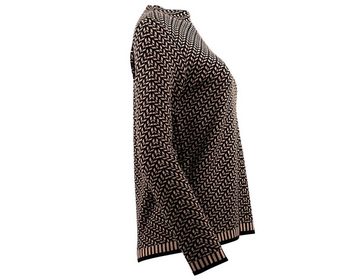 Passioni Strickpullover Hochgeschlossener Pullover mit stylischem Fischgrätenmuster
