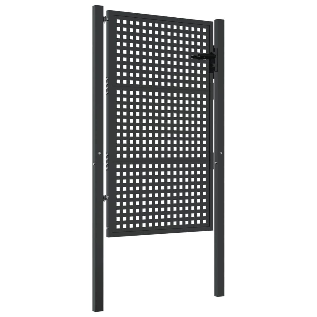 Gartentor 100 x 125 cm Gartentor Anthrazit 105x175 cm Stahl Abschließbar Zauntor