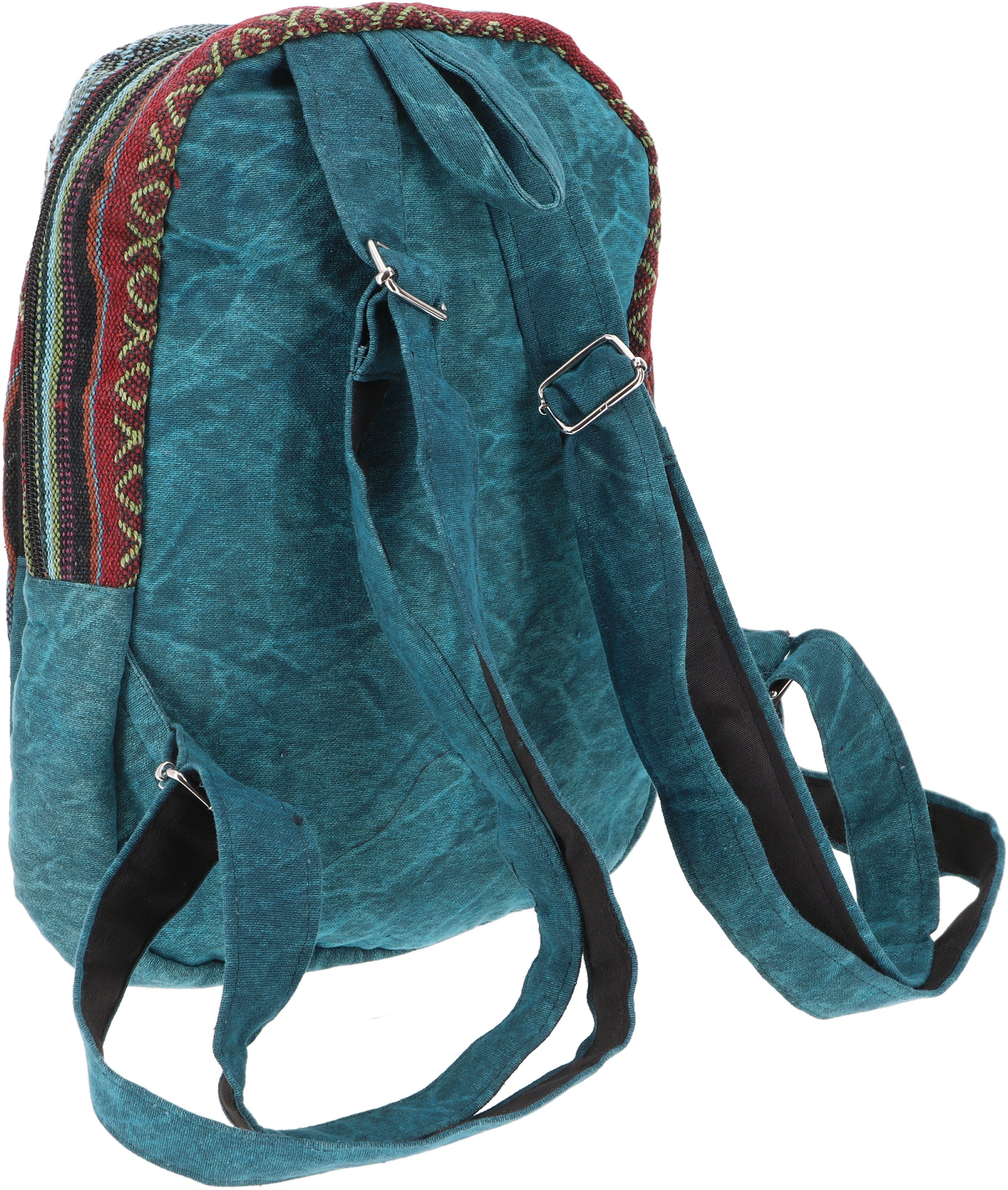 petrol stonewash Guru-Shop Rucksack, Freizeitrucksack, Ethno.. Freizeitrucksack