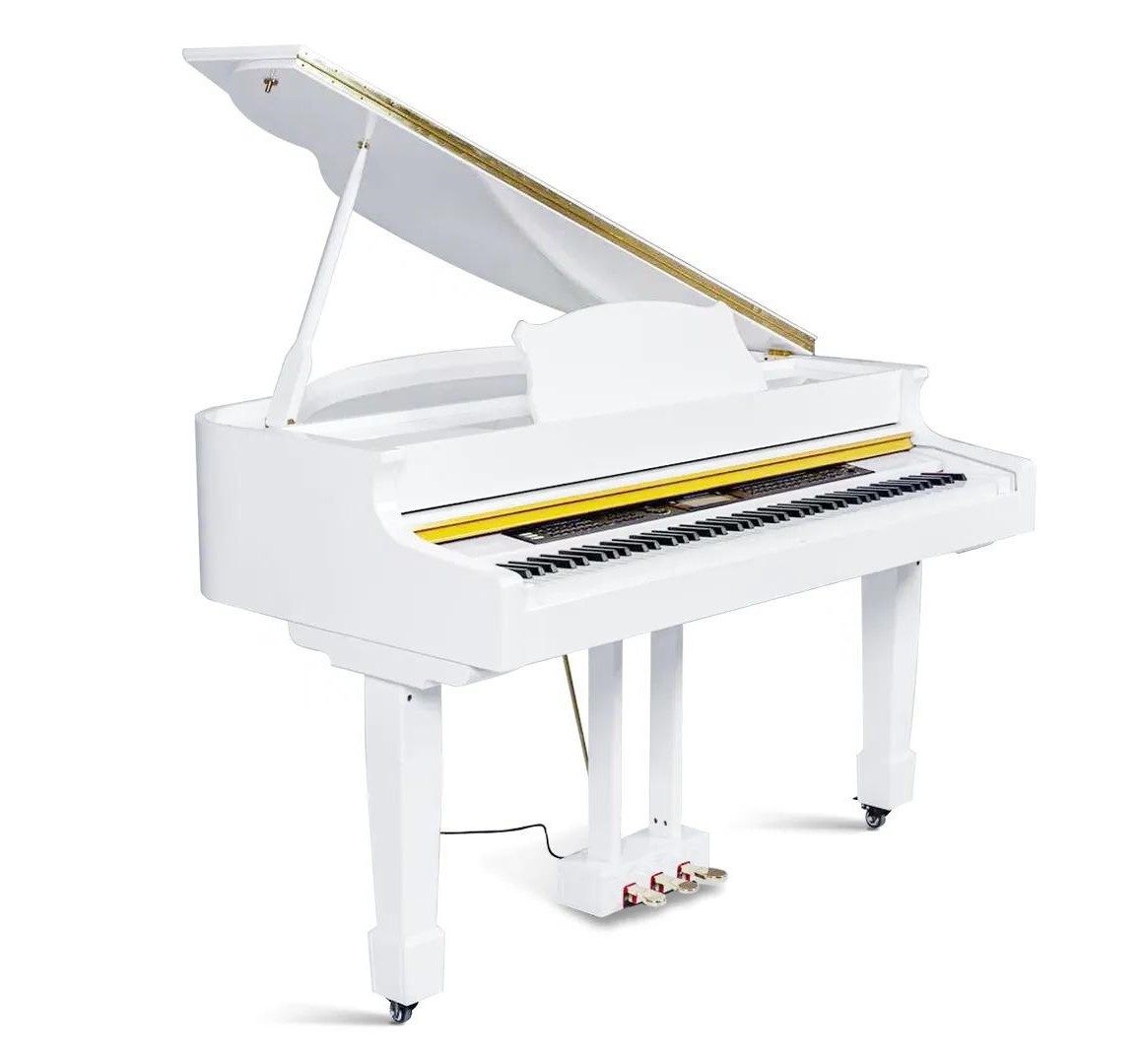 Xlmoebel Flügel Klavier Digitalpiano XLMOEBEL Hochglanz Weiß mit 88 Tasten und Pedalen (1-St), Made in Europa